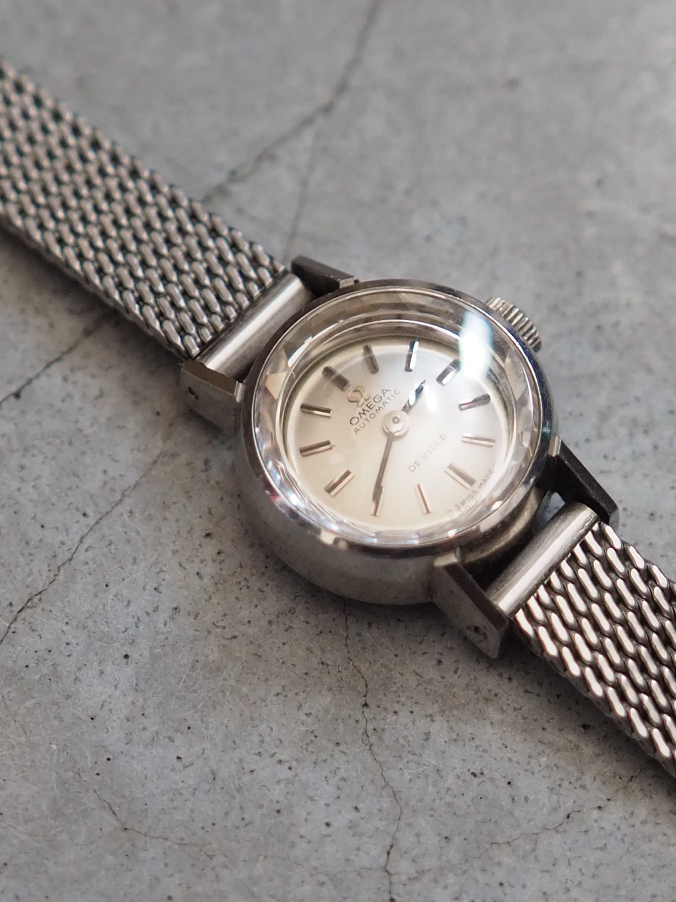 OMEGA DE VILLE Watch Silver Color Stainless steel Ladies Vintage Antique Authentic