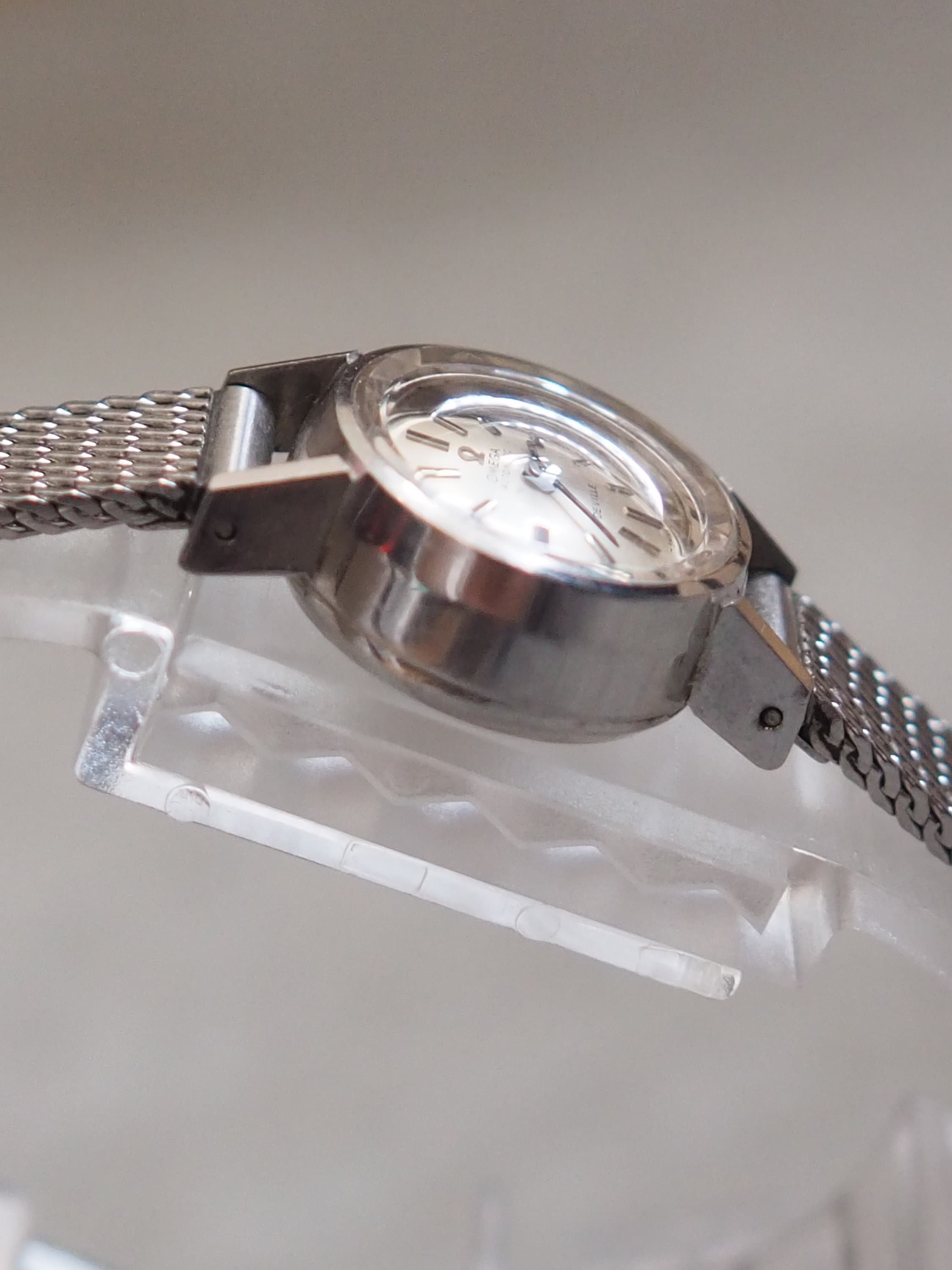 OMEGA DE VILLE Watch Silver Color Stainless steel Ladies Vintage Antique Authentic