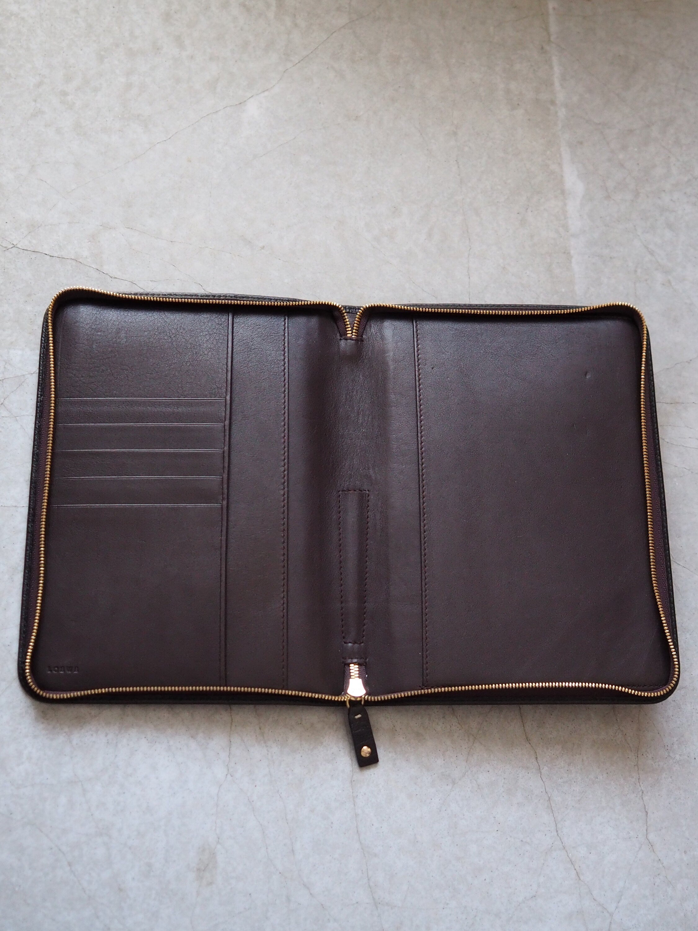 LOEWE Anagram Multi Case Purse Agenda Cover Black Leather Vintage Authentic