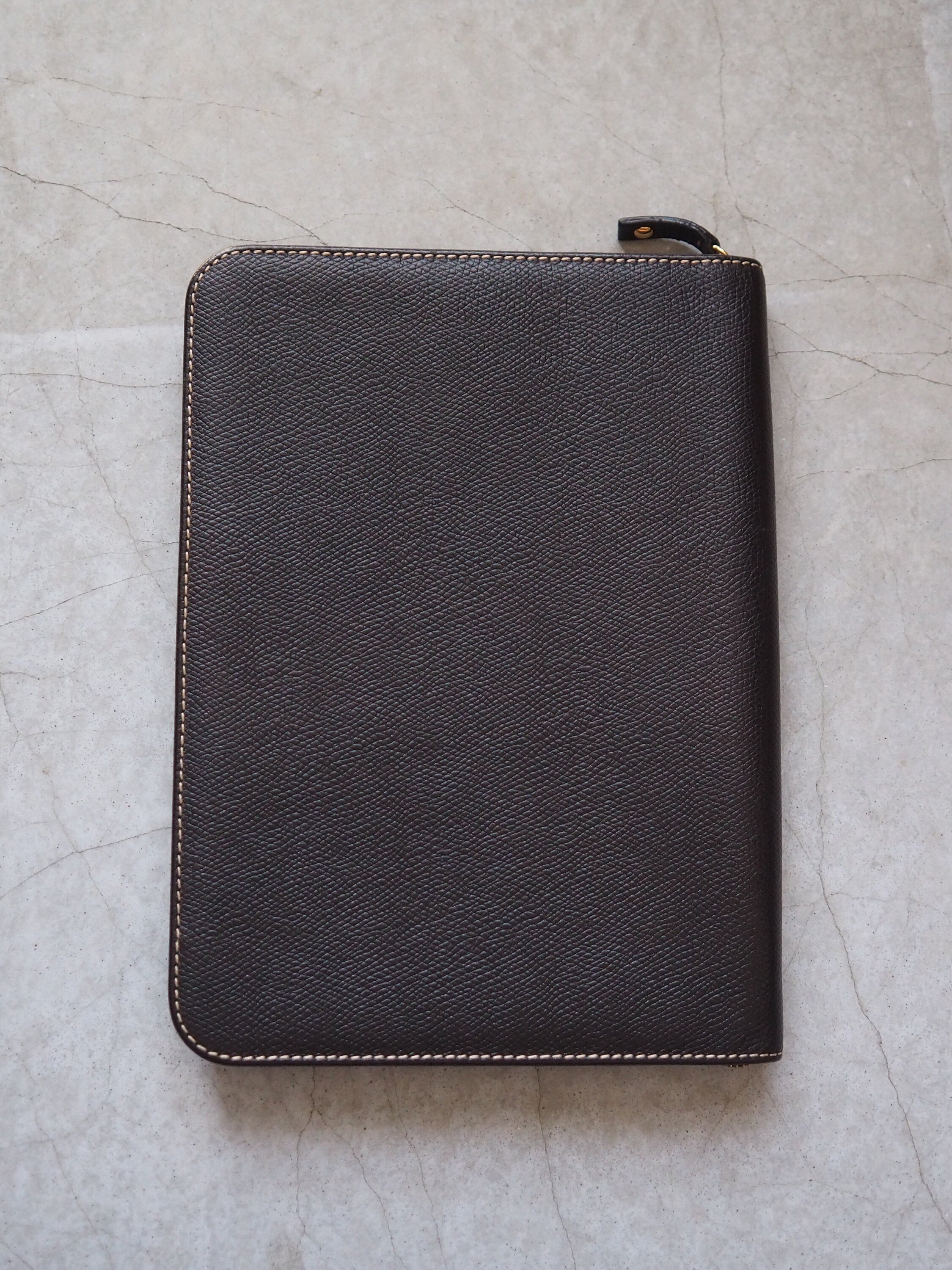 LOEWE Anagram Multi Case Purse Agenda Cover Black Leather Vintage Authentic