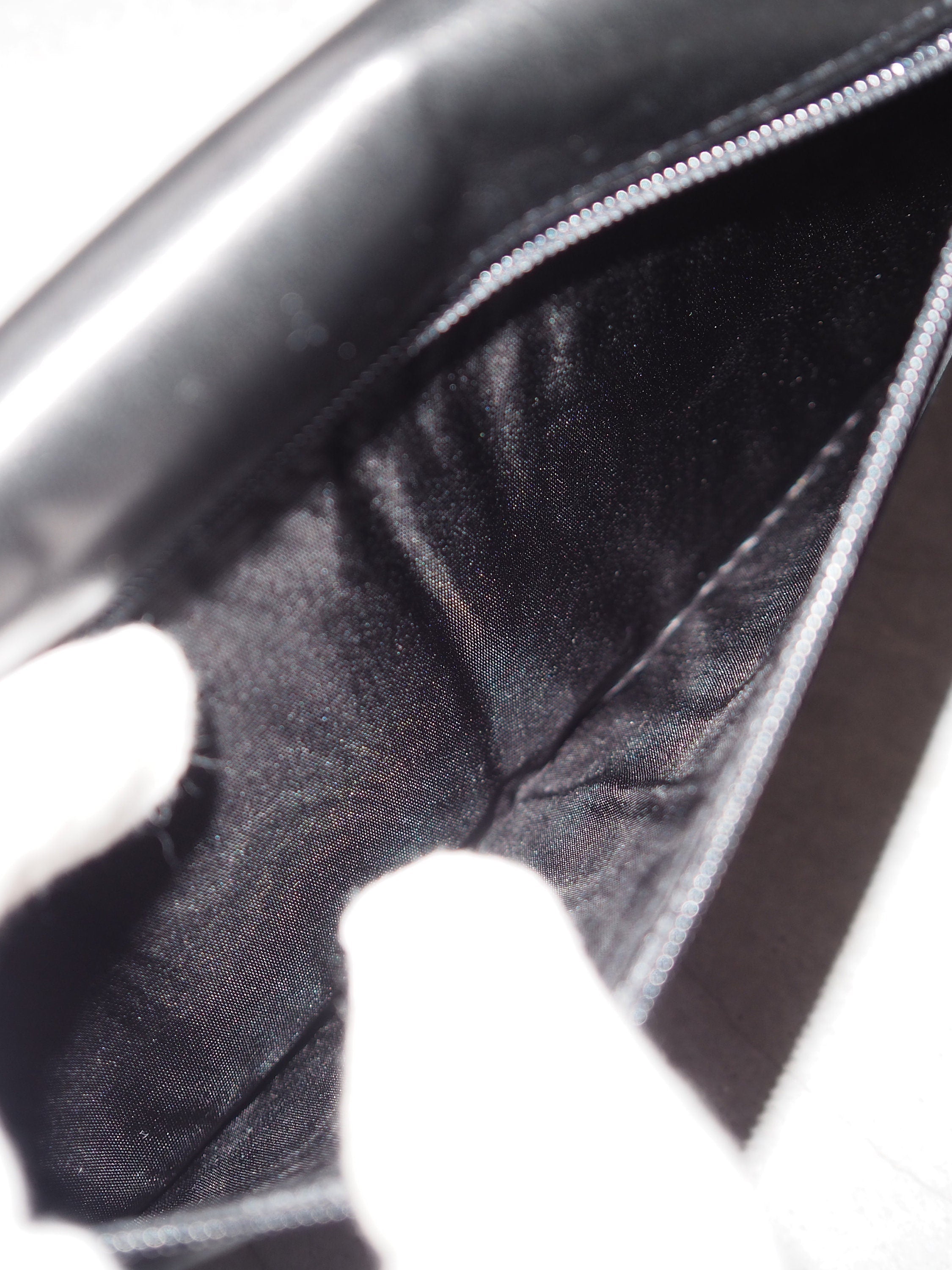 CHANEL COCO Long Wallet Purse CC Leather Black Authentic Vintage Box