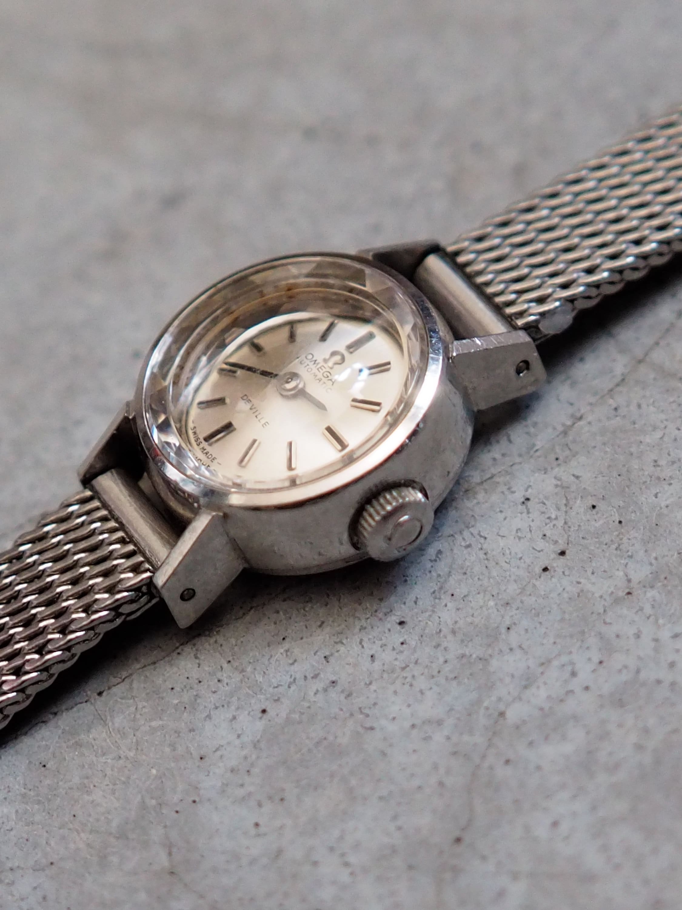 OMEGA DE VILLE Watch Silver Color Stainless steel Ladies Vintage Antique Authentic