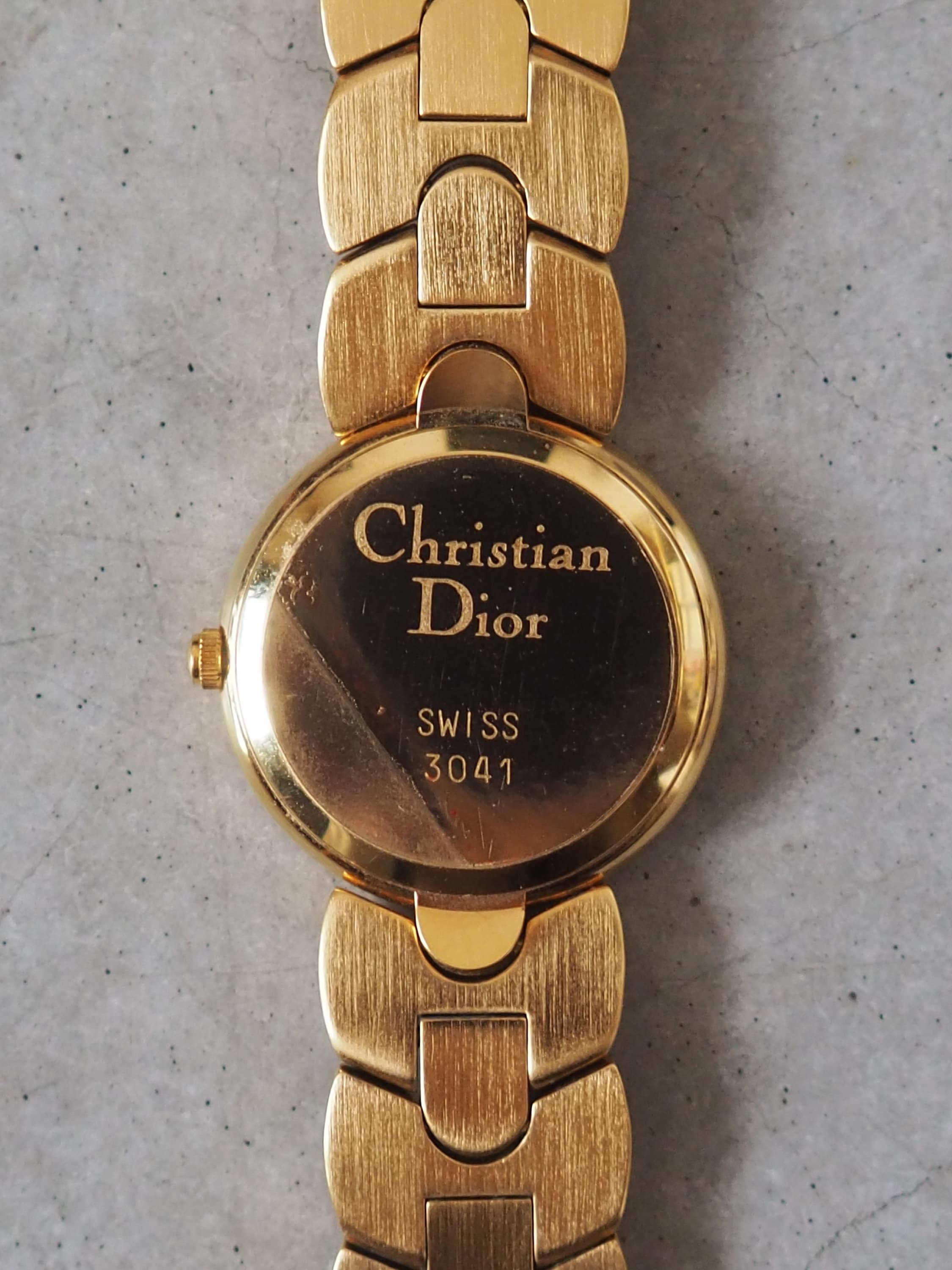 Christian Dior Bagheera Watch Gold Metal Quartz Black Moon Wristwatch Ladies