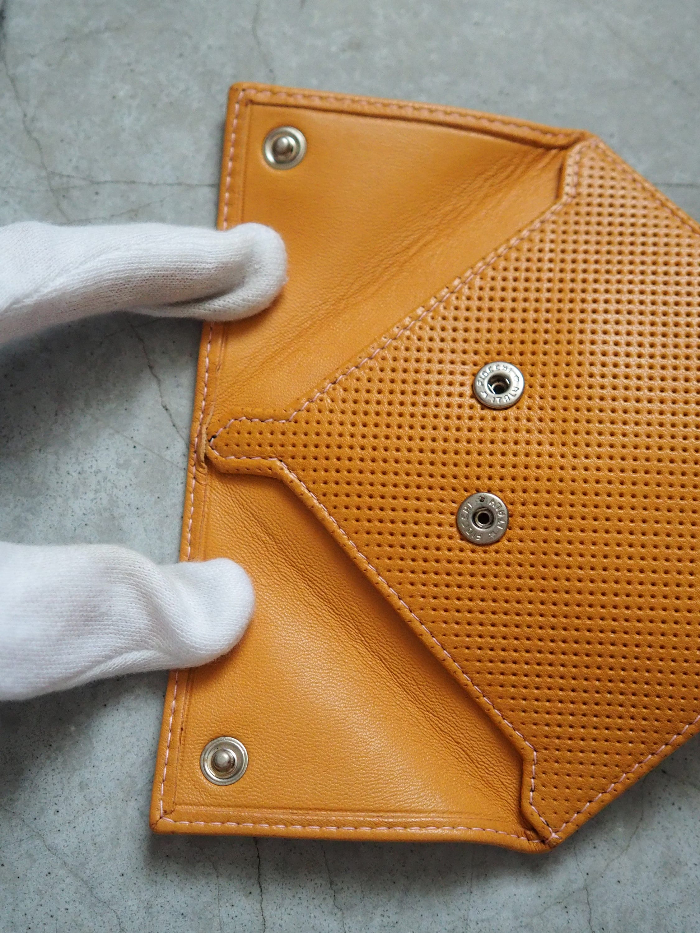 LOEWE Anagram Coin Case Purse Camel Leather Vintage Authentic