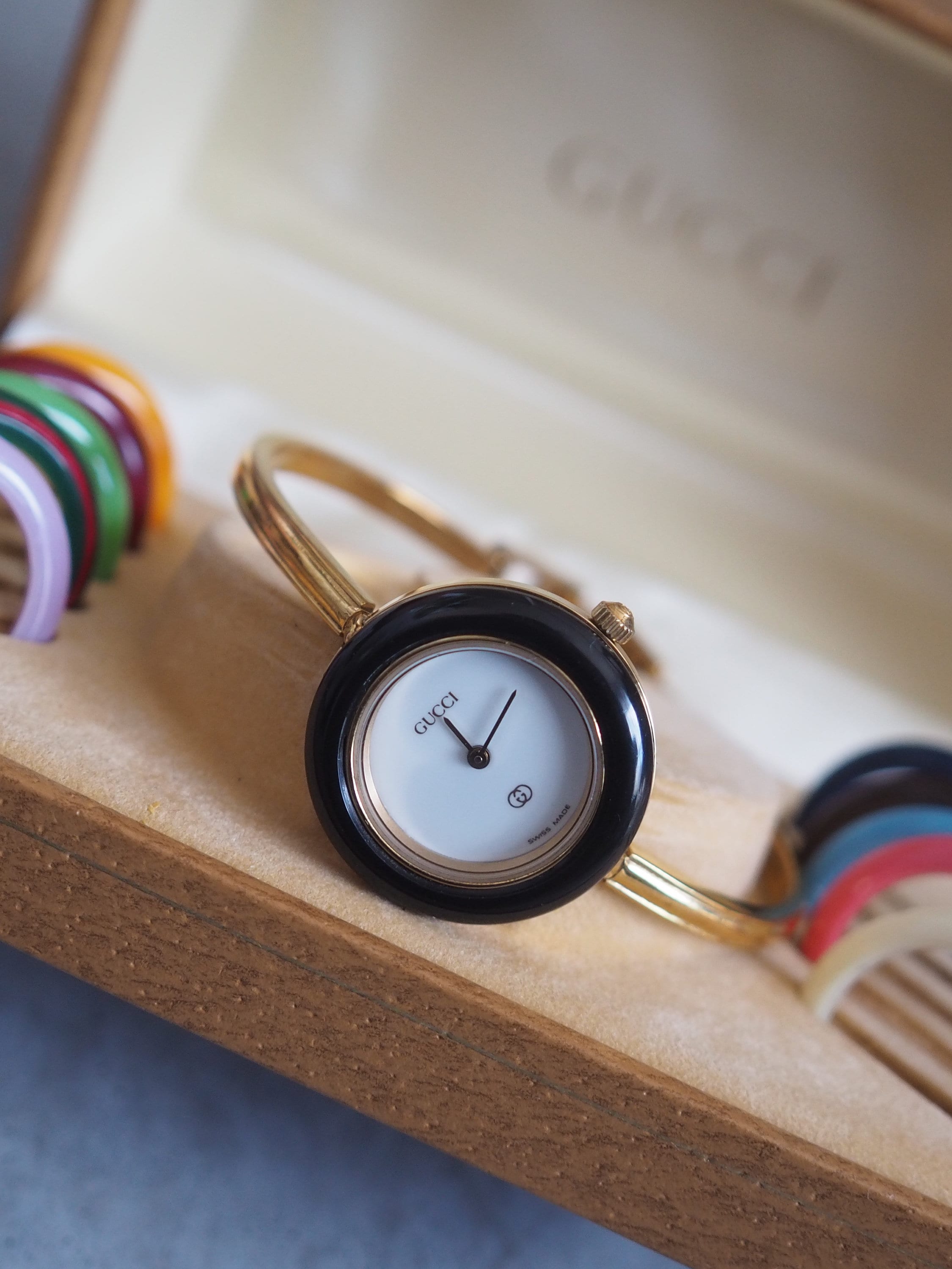 GUCCI Accessories Change Bezel 11 colors Bangle watch Wristwatch Gold