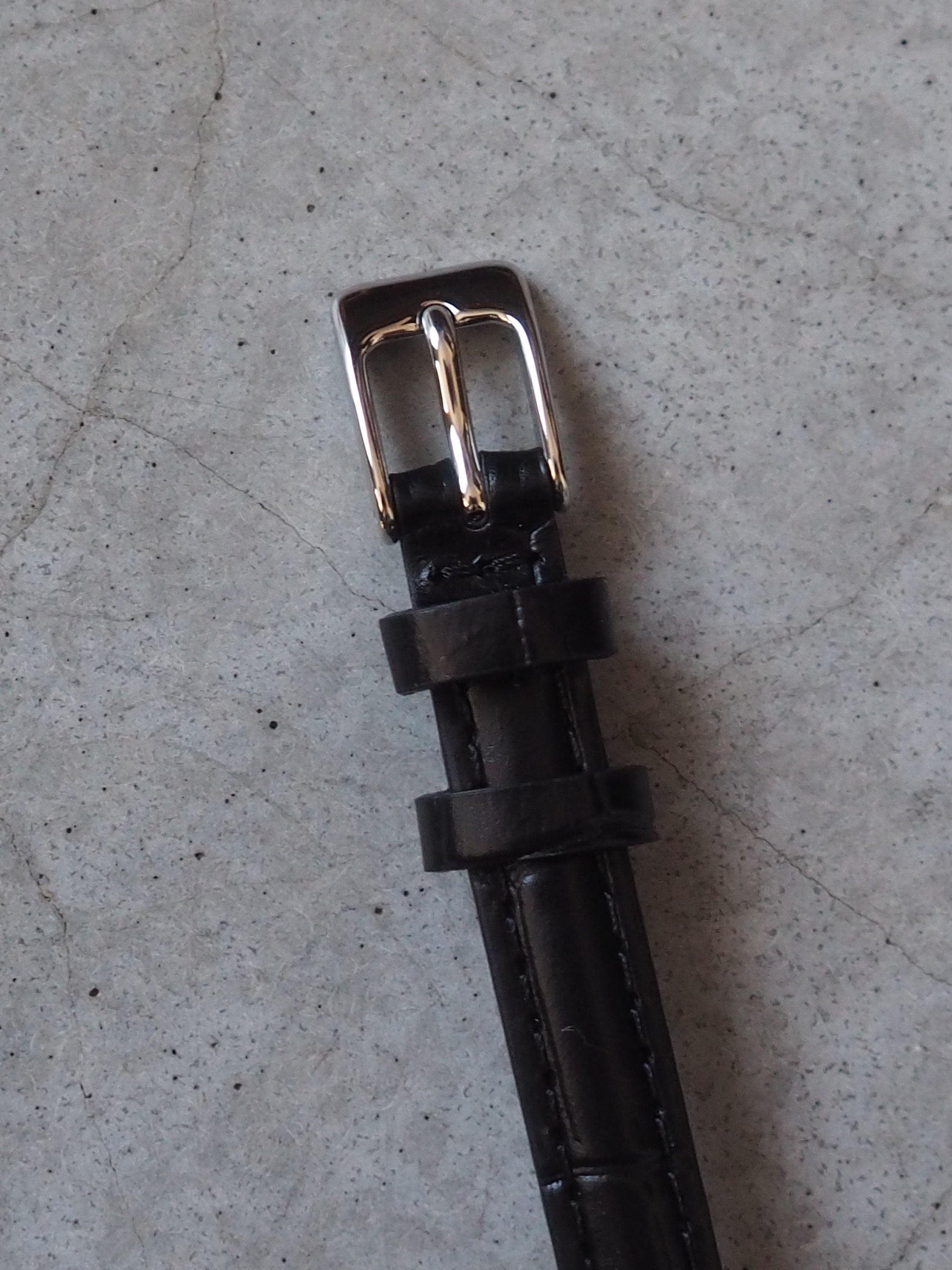 OMEGA DE VILLE Watch Silver Color Stainless steel Black Leather Ladies Vintage Antique Authentic