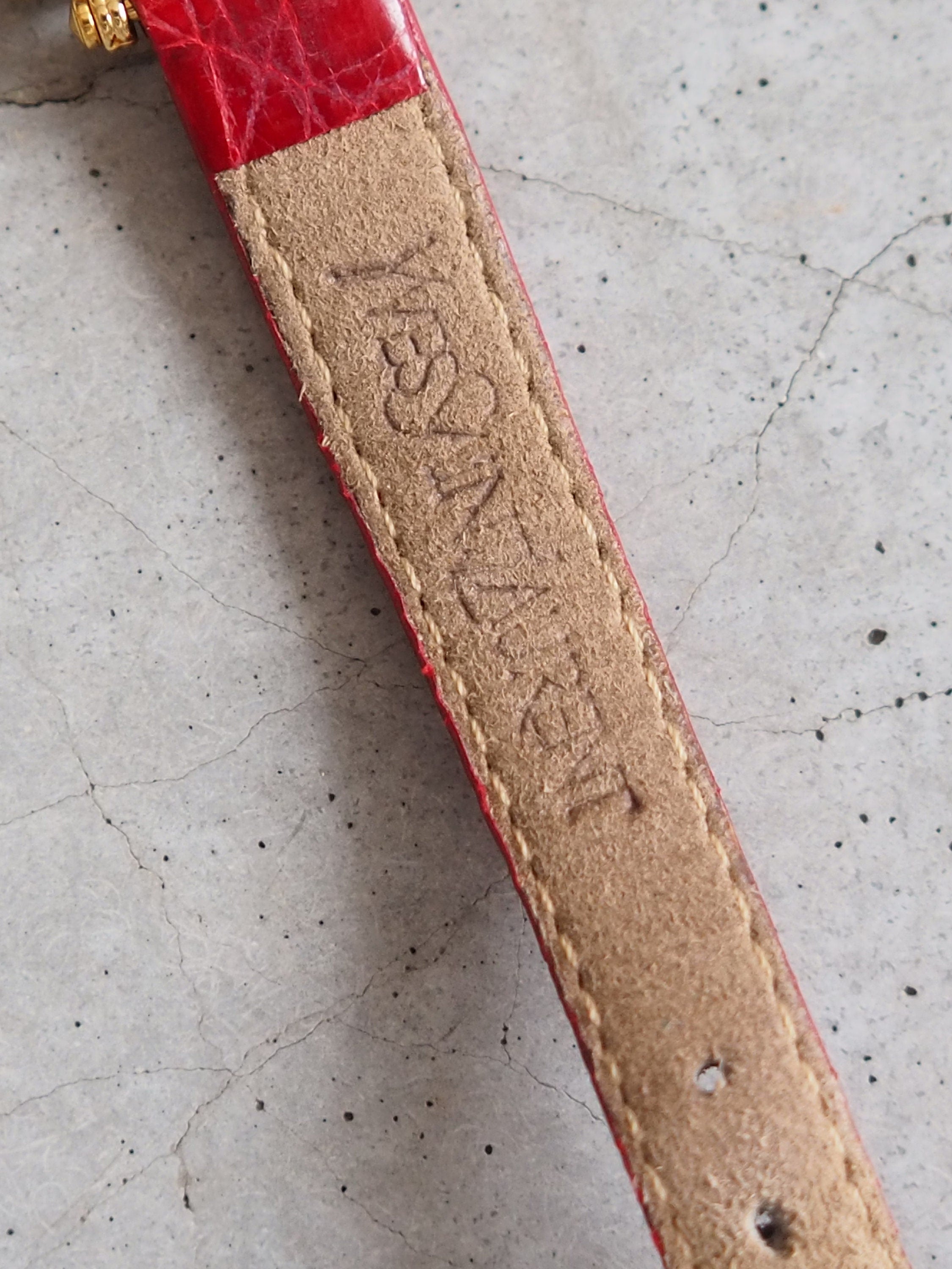 Yves Saint Laurent YSL Square Watch Wristwatch Logo Gold color Stainless steel Leather Authentic