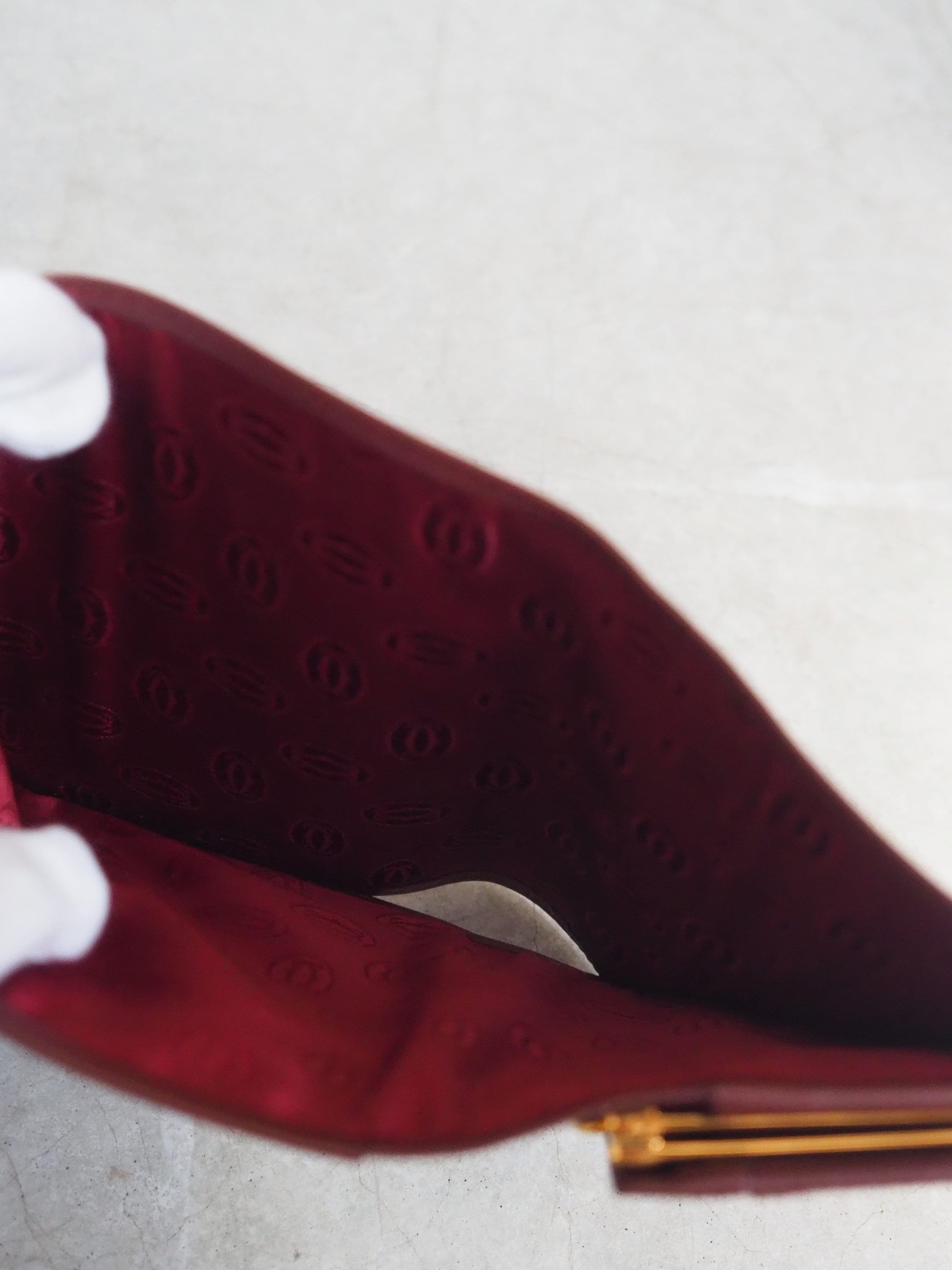 Cartier Wallet Red Leather MASTLINE Threefold Vintage Authentic