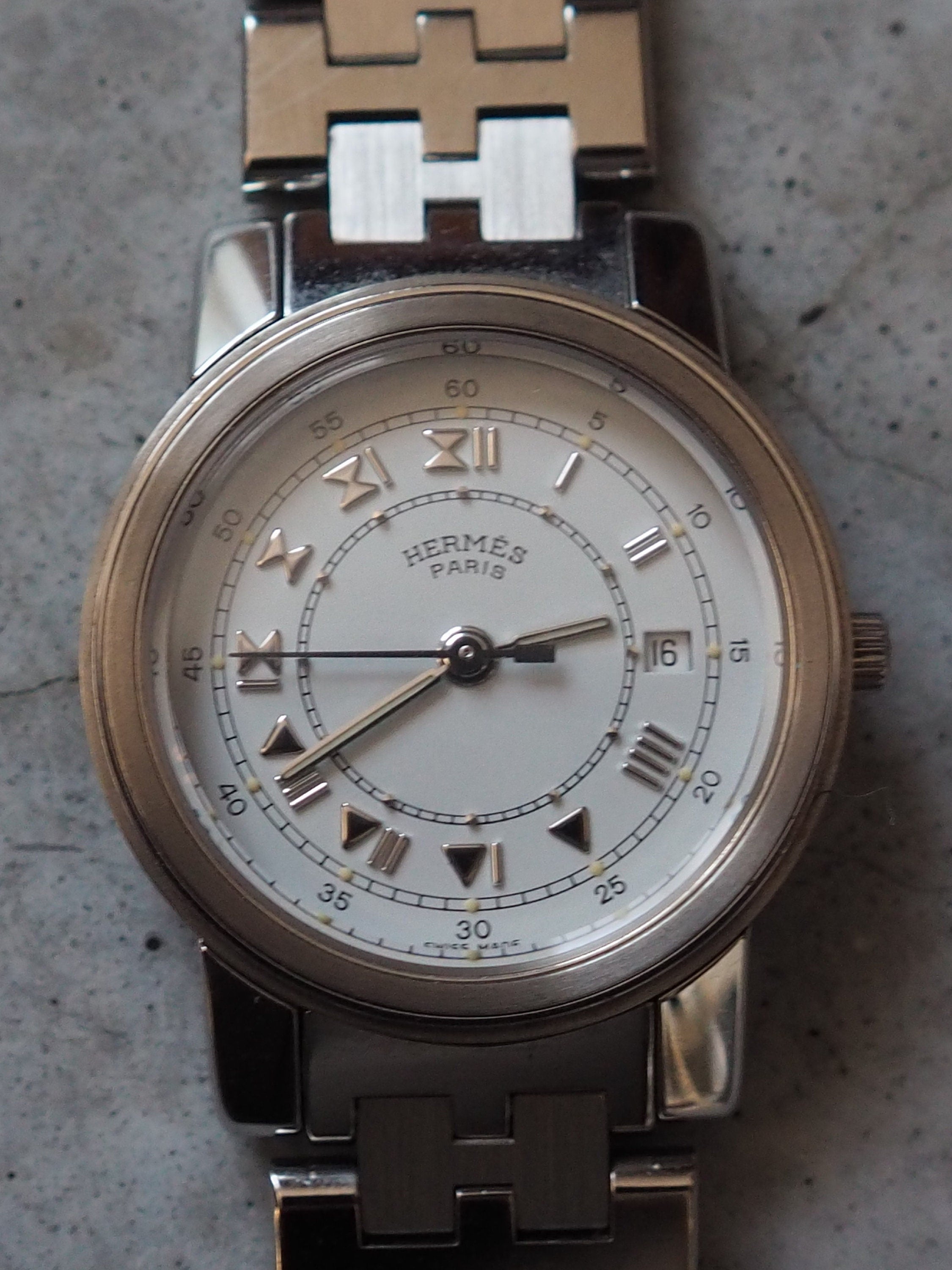 HERMES Carrick Ca1.210 Watch Watches Stainless Steel Ladies Watch Wristwatch Quartz Vintage