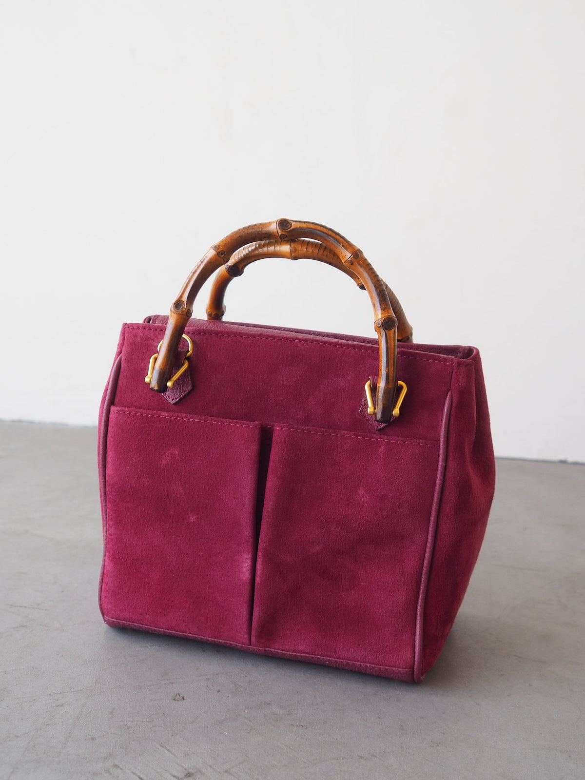 GUCCI グッチ バンブー 2way ハンドバッグ ショルダー スエード 
