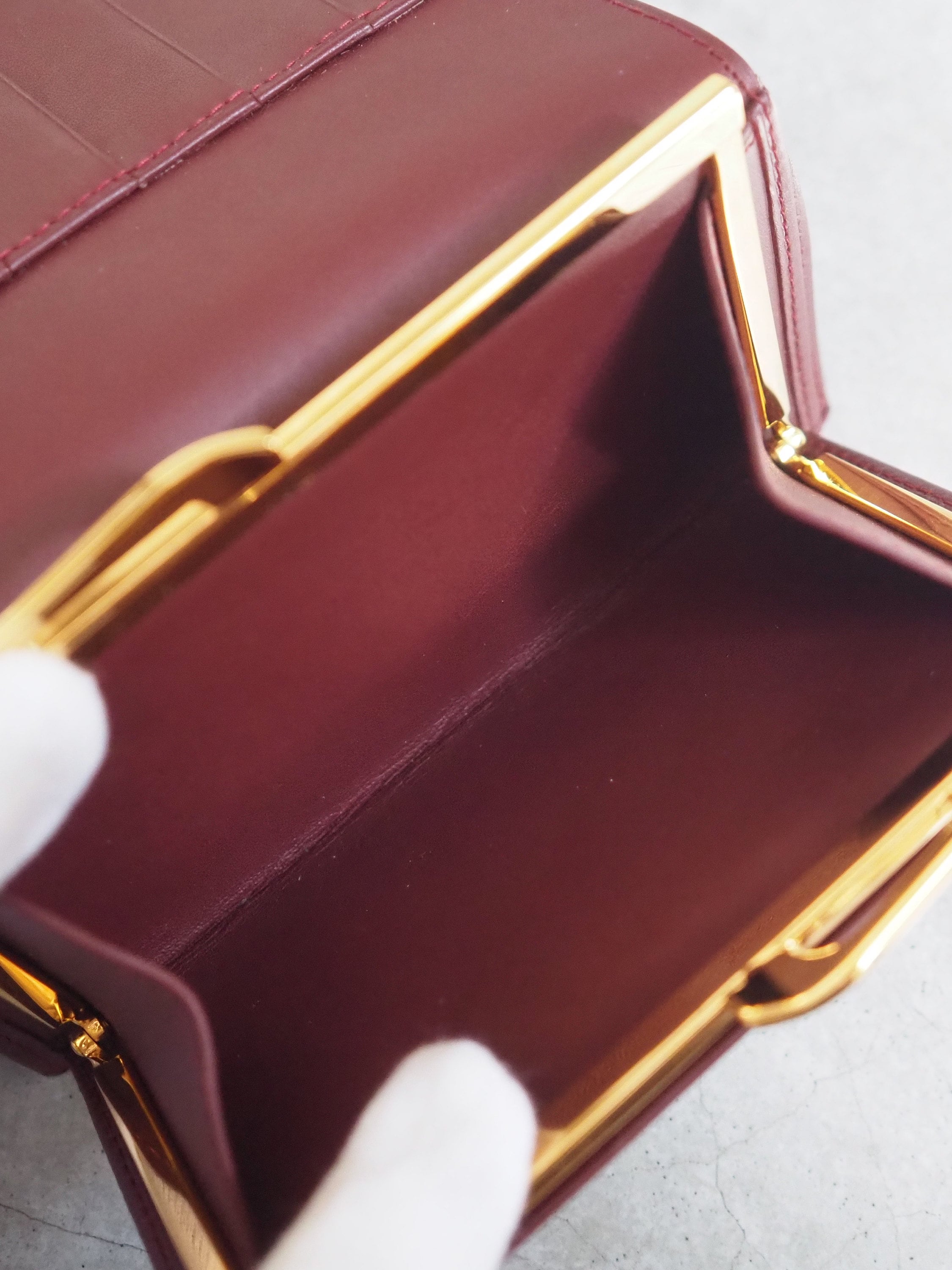 Cartier Wallet Red Leather MASTLINE Threefold Vintage Authentic