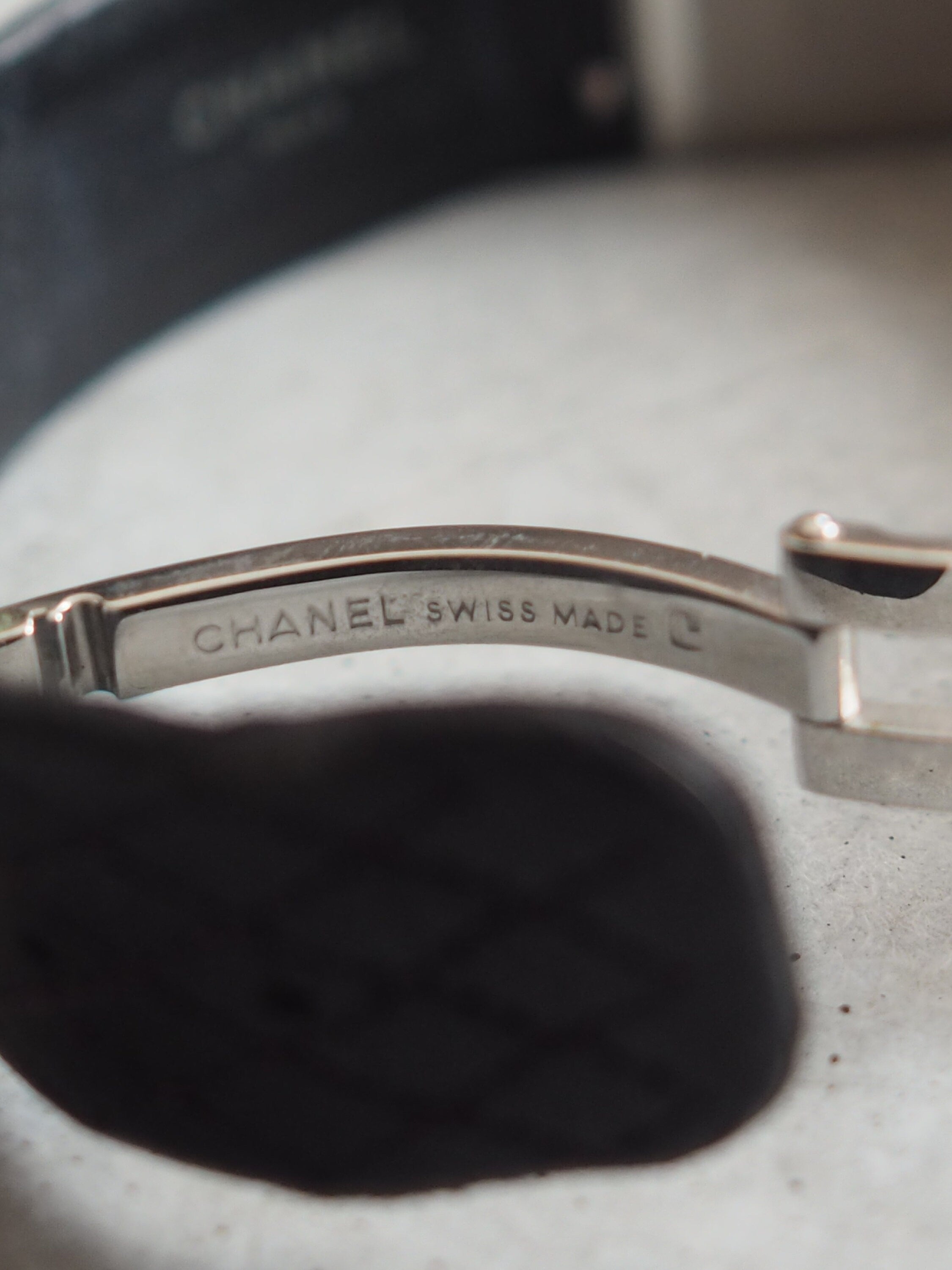 CHANEL Matelasse Watch Steel Leather Quartz Ladies Silver Leather Wristwatch Vintage Authentic