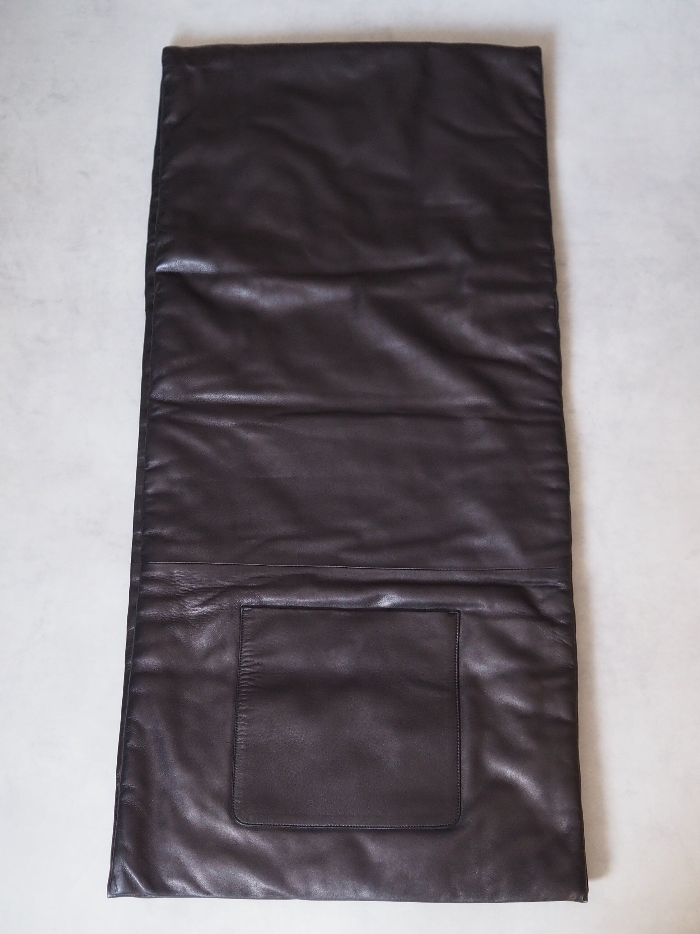 HERMES Pocket Stole Scarf Muffler Leather Margiela Design Vintage Authentic