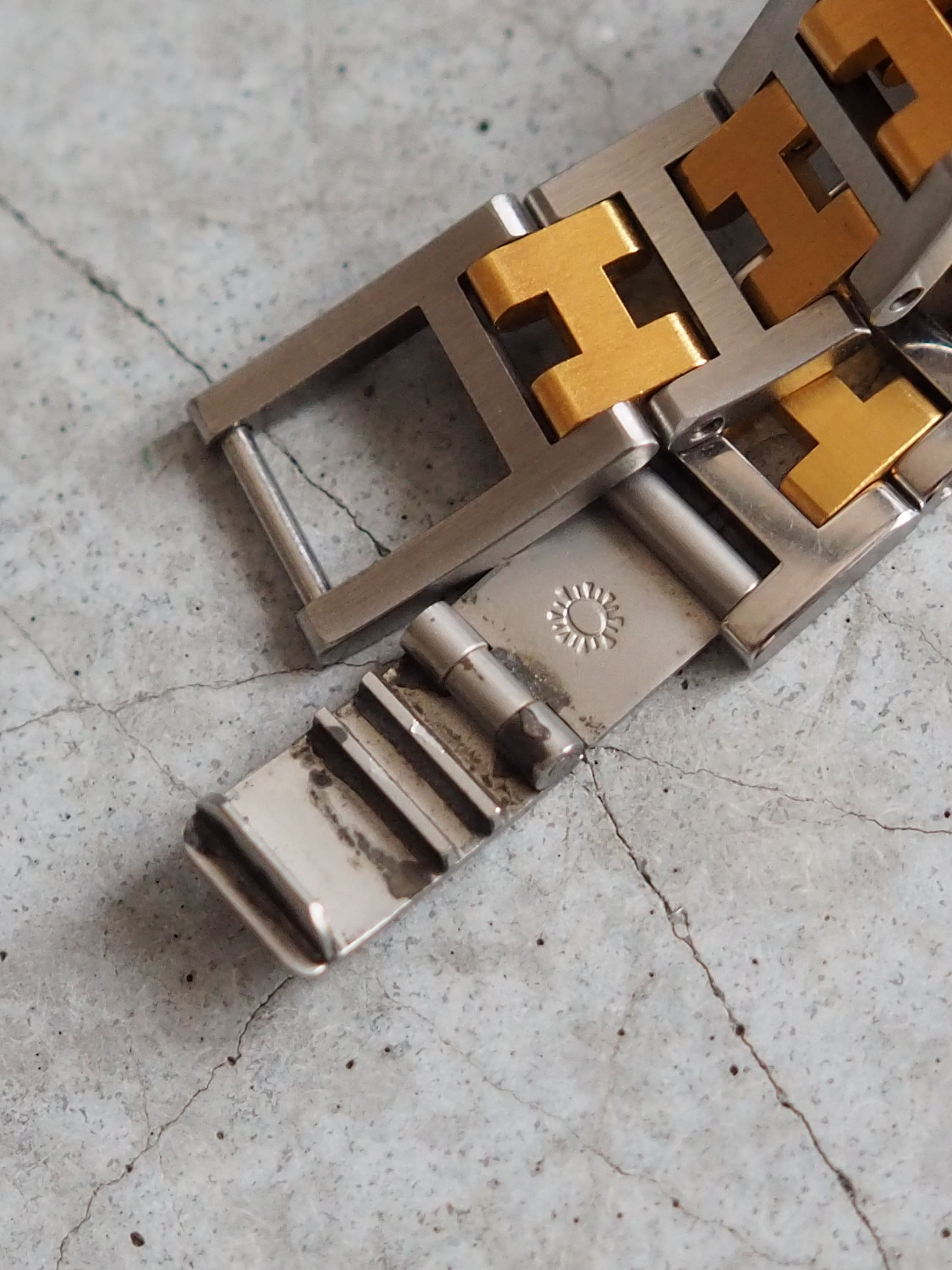 HERMES Pullman PU2.240 Watches Stainless Steel Ladies Watch Wristwatch Silver Gold Quartz Vintage Authentic