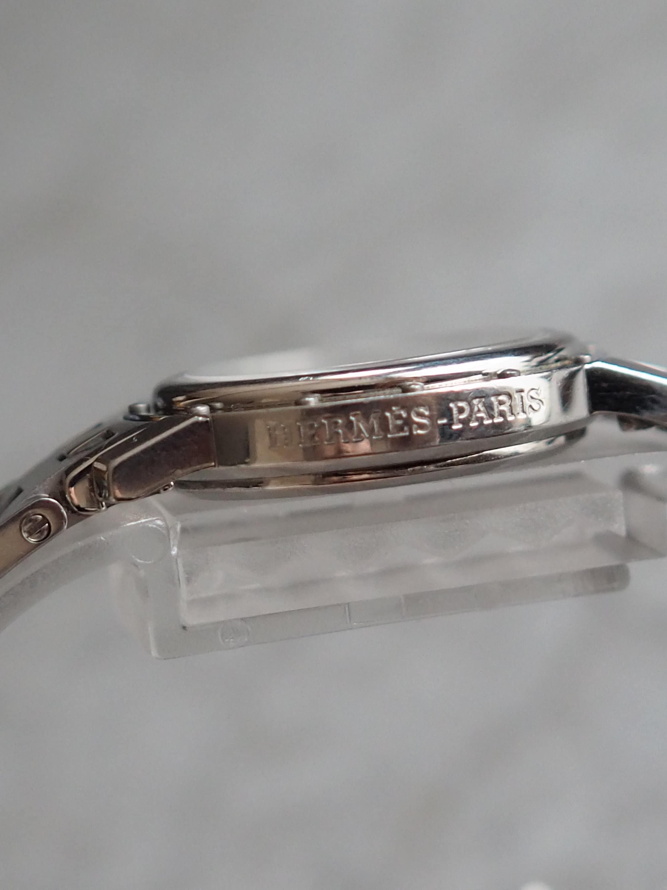 HERMES Clipper Oval Watch Watches CO1.210 Silver Color Stainless steel Vintage Authentic