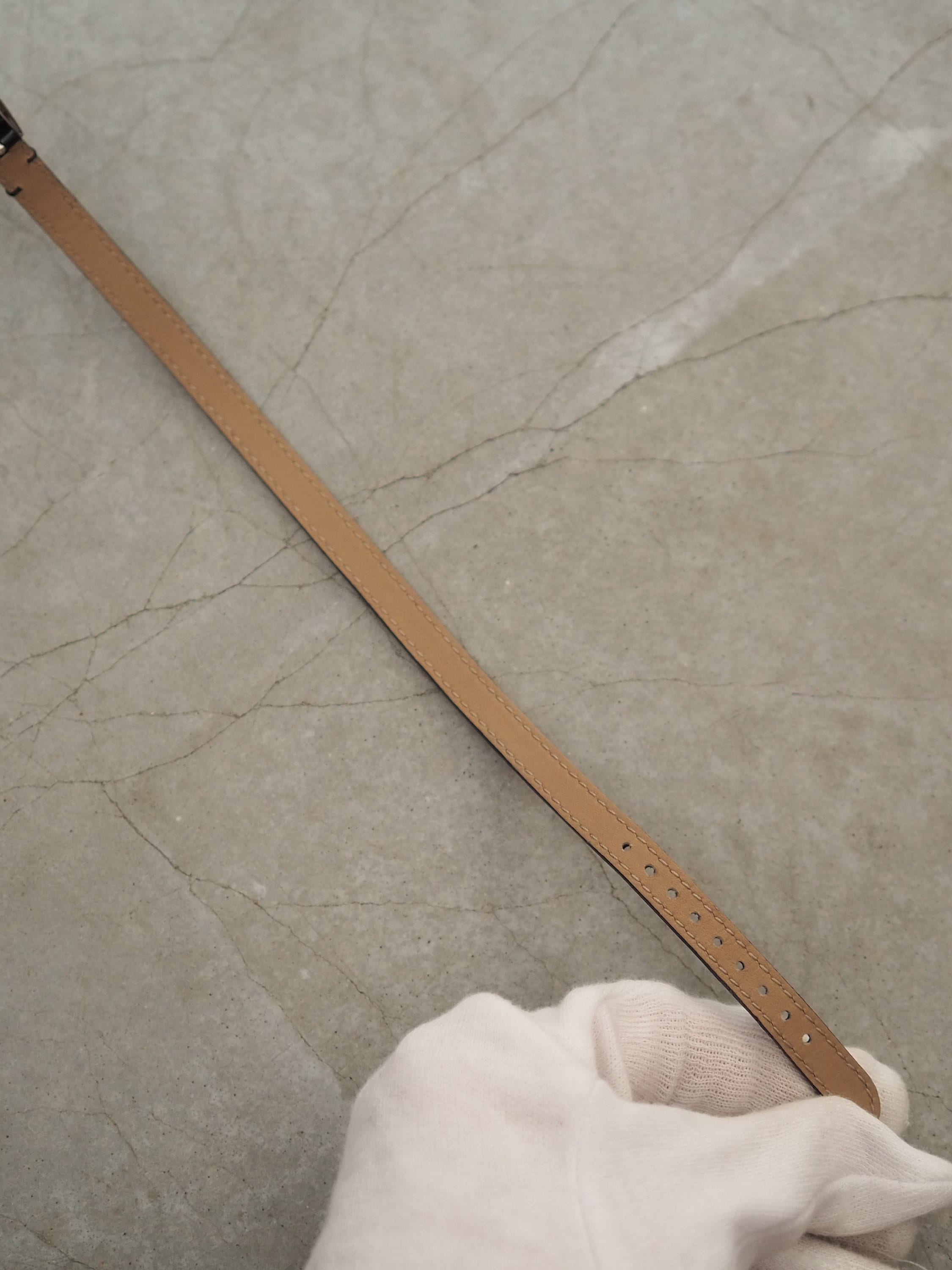 Christian Dior Triple Loop Watch Silver Metal Black Leather Quartz Wristwatch Vintage