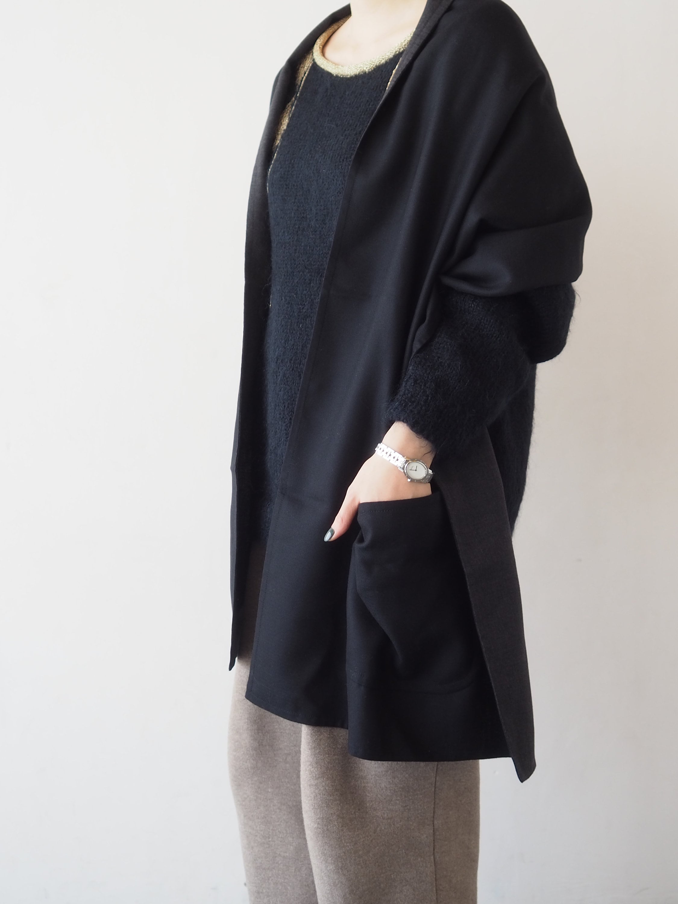 HERMES Pocket Stole Scarf Muffler Cashmere Margiela Design Vintage Authentic