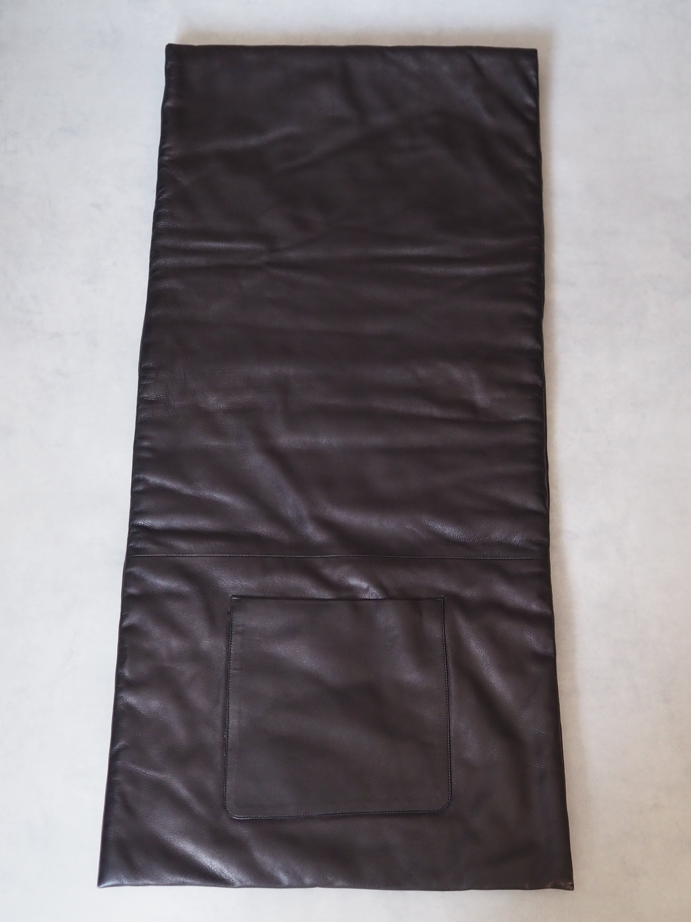 HERMES Pocket Stole Scarf Muffler Leather Margiela Design Vintage Authentic