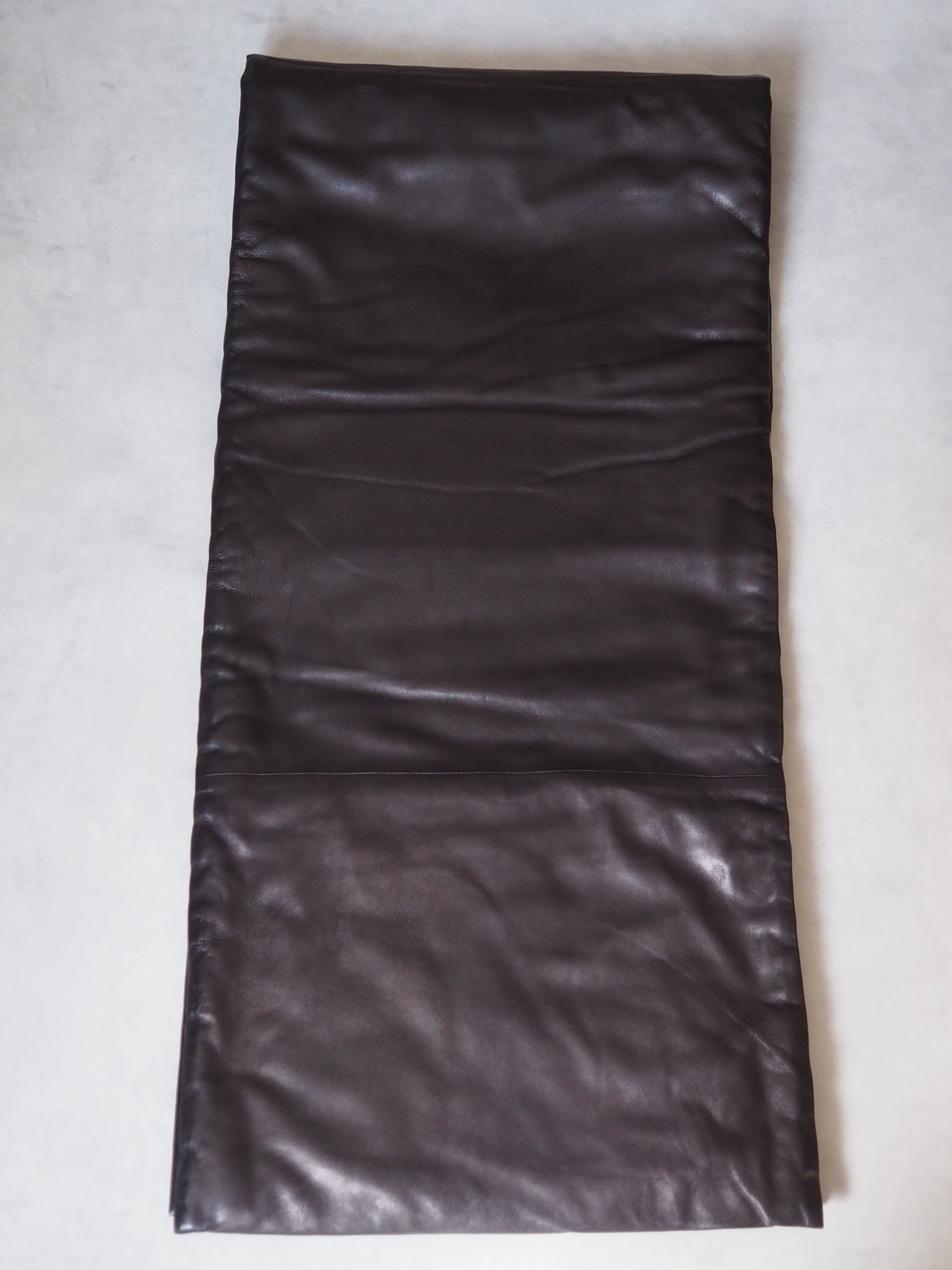 HERMES Pocket Stole Scarf Muffler Leather Margiela Design Vintage Authentic