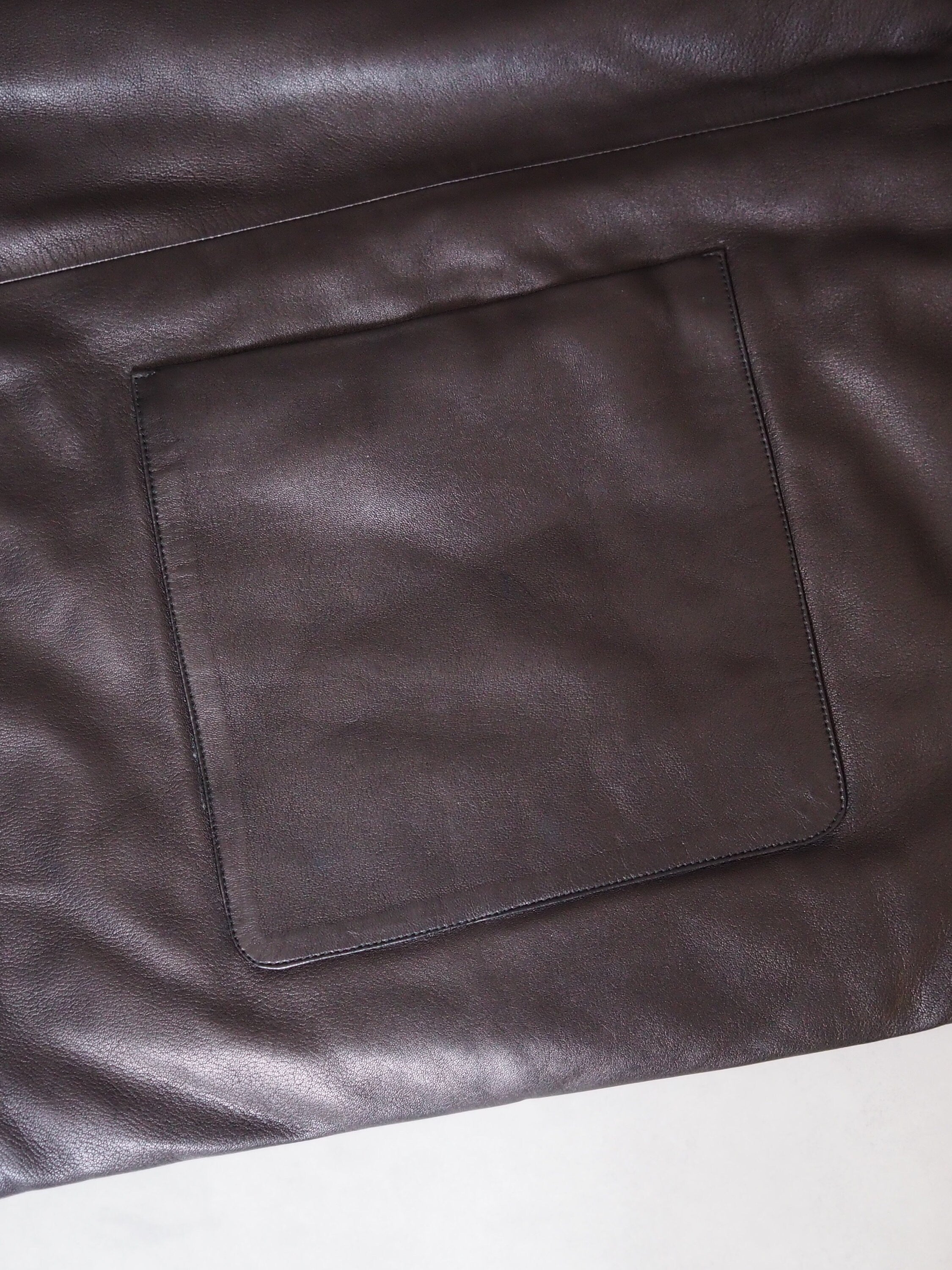 HERMES Pocket Stole Scarf Muffler Leather Margiela Design Vintage Authentic