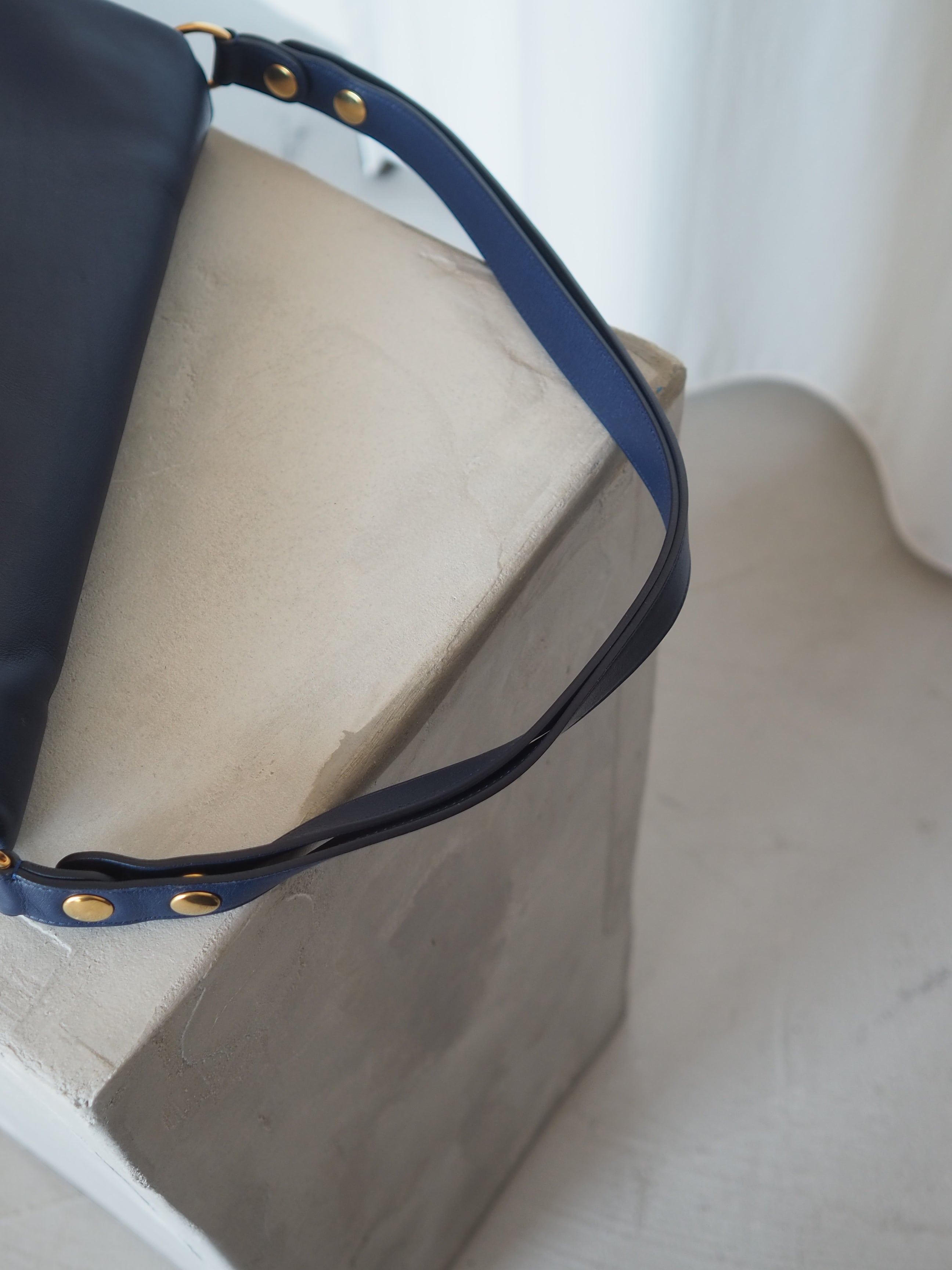 CELINE Blade Flap Blue Shoulder Bag