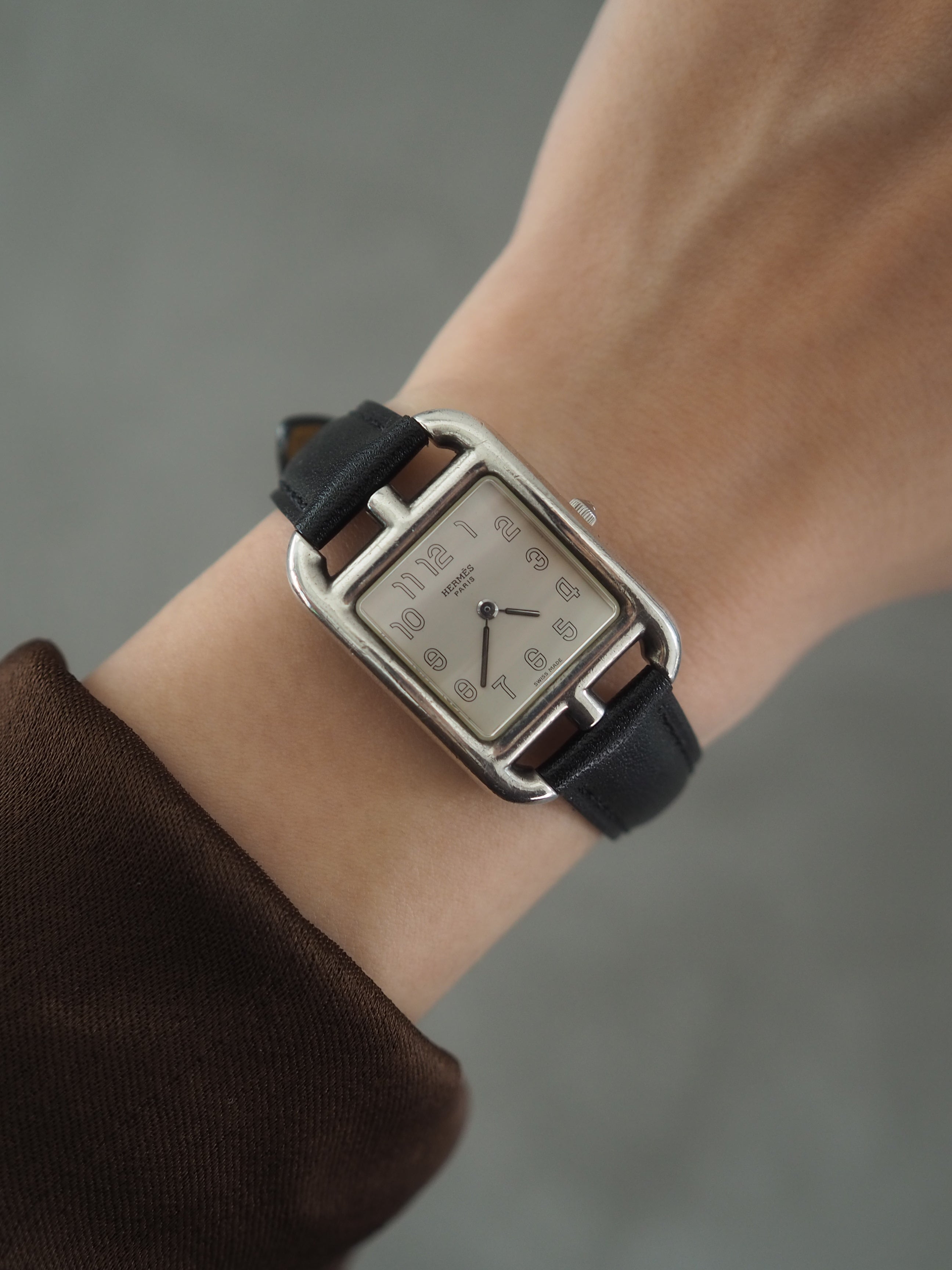 HERMES エルメス ケープコッド ウォッチ 腕時計 シルバー 925 ブラック