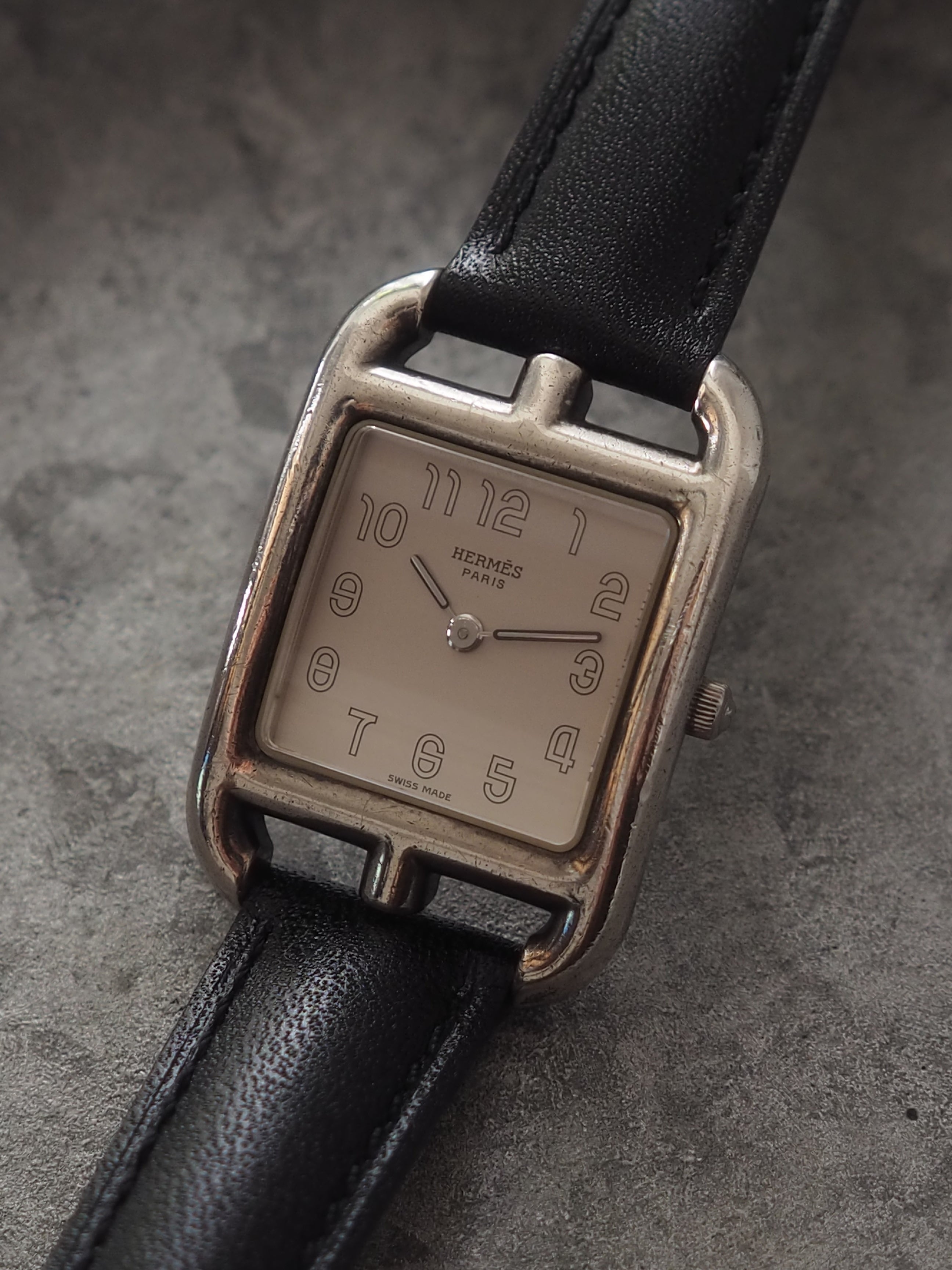 HERMES エルメス ケープコッド ウォッチ 腕時計 シルバー 925 ブラック