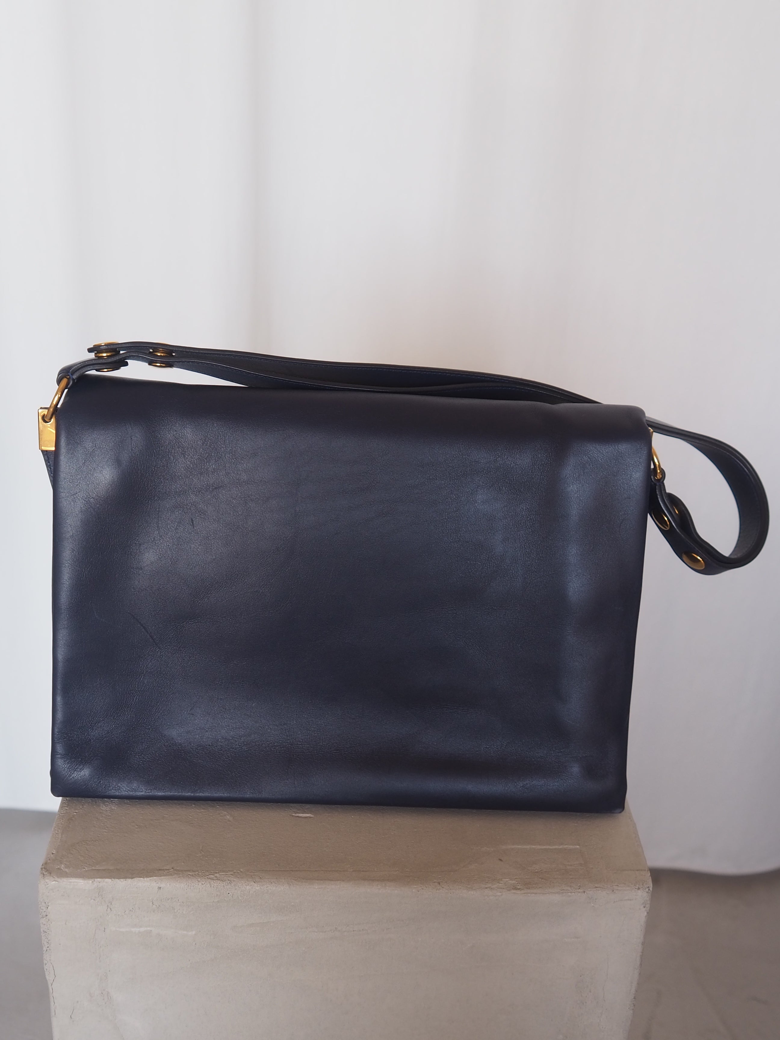 CELINE Blade Flap Blue Shoulder Bag