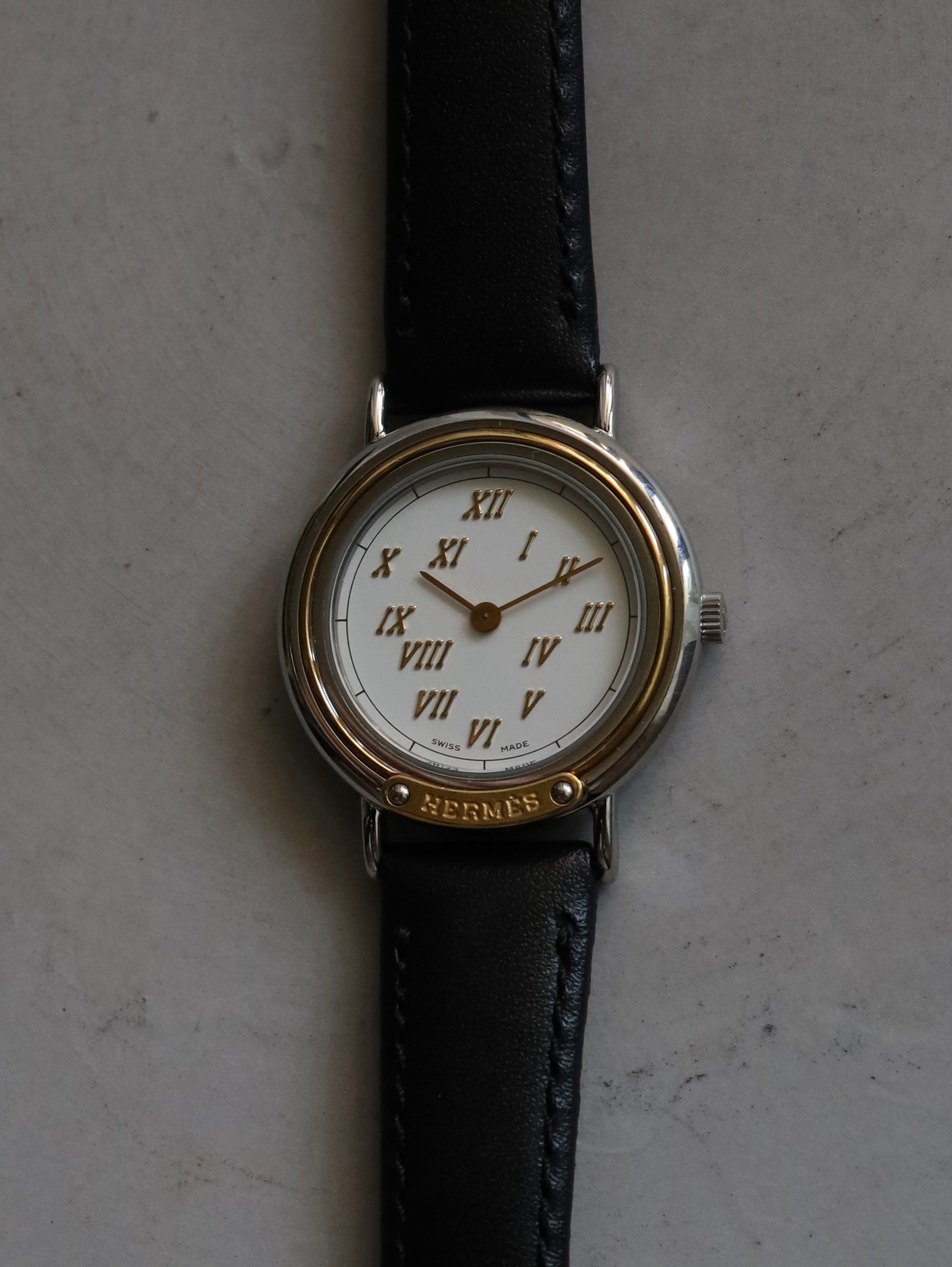 HERMES エルメス メテオール ウォッチ 腕時計 シルバー ゴールド