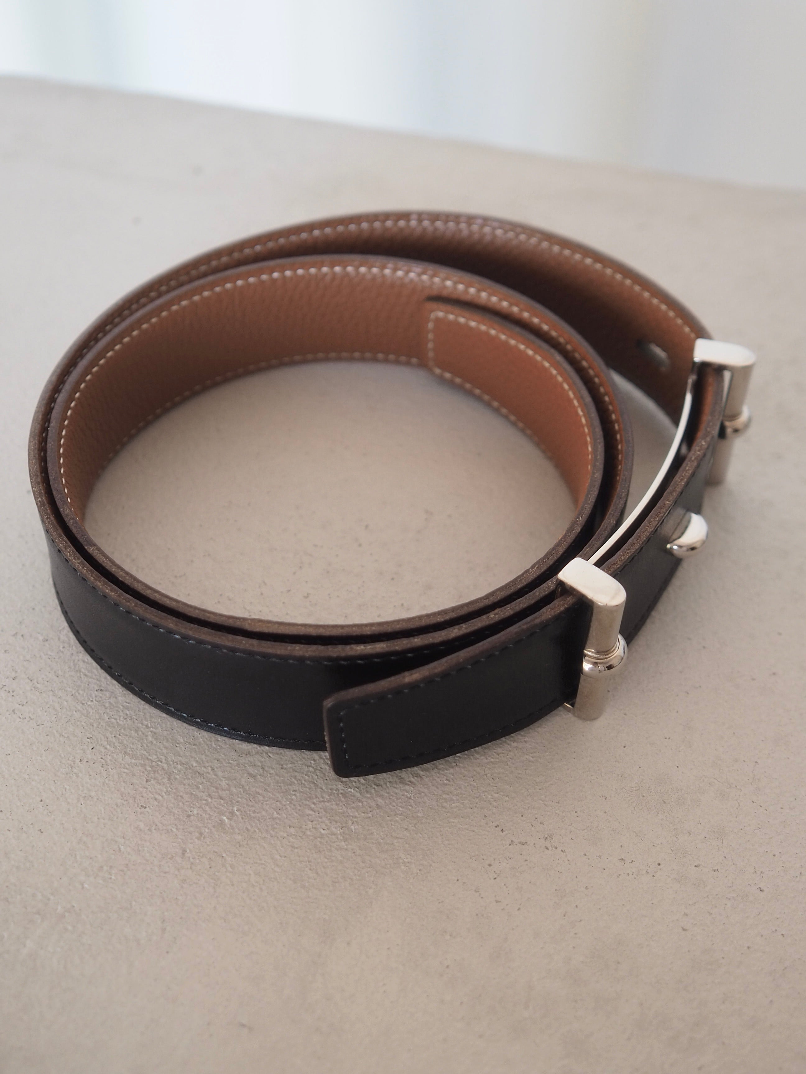 HERMES エルメス マルジェラ期 リバーシブル ベルト 70 シルバー