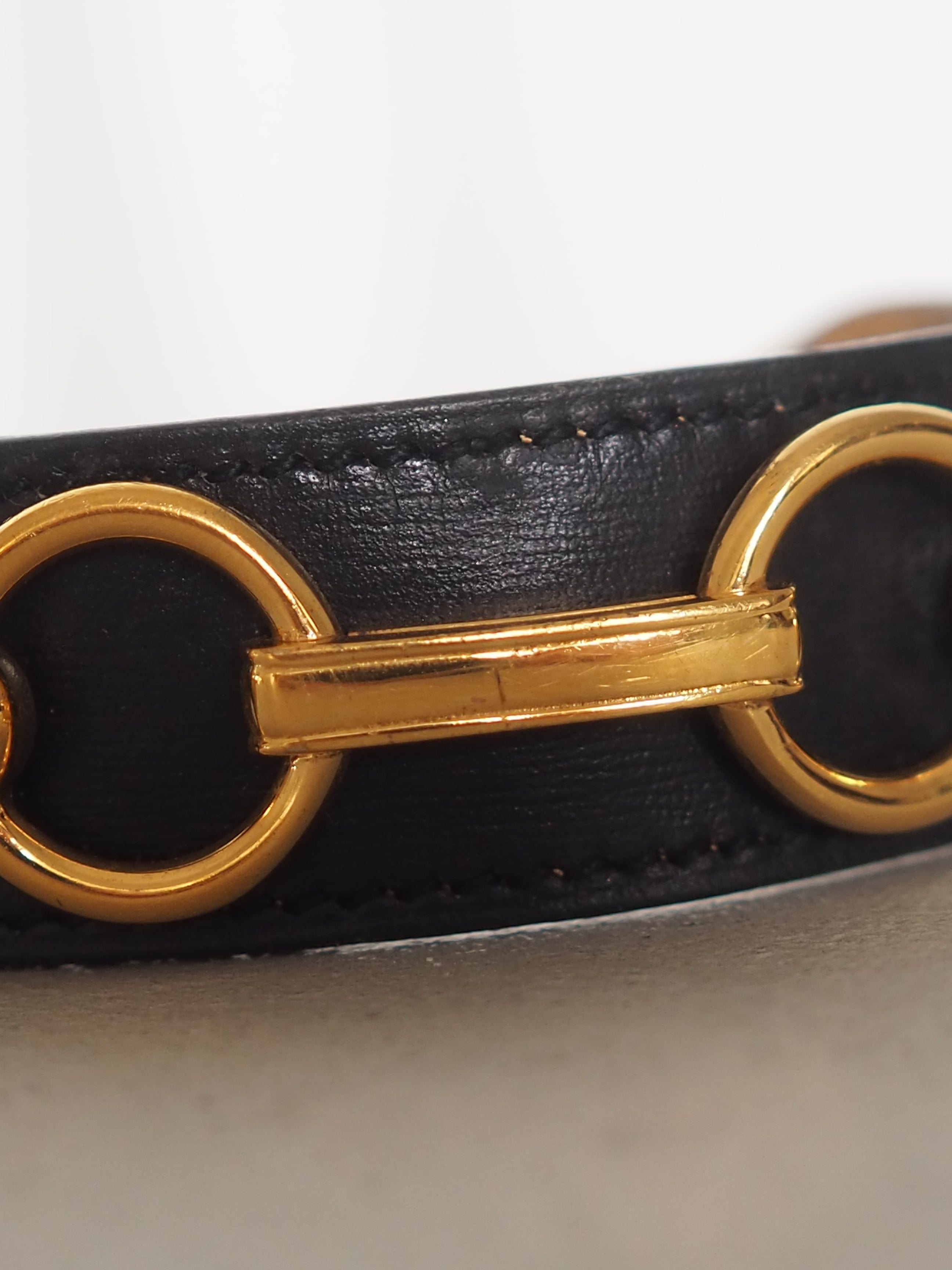 HERMES エルメス ホースビット バングル ゴールド ブラック