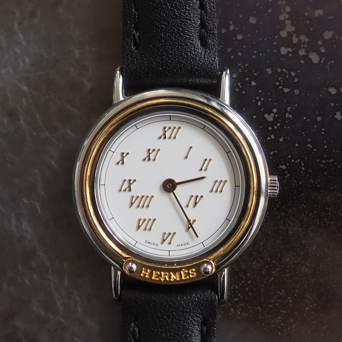 HERMES エルメス メテオール ウォッチ 腕時計 シルバー ゴールド 