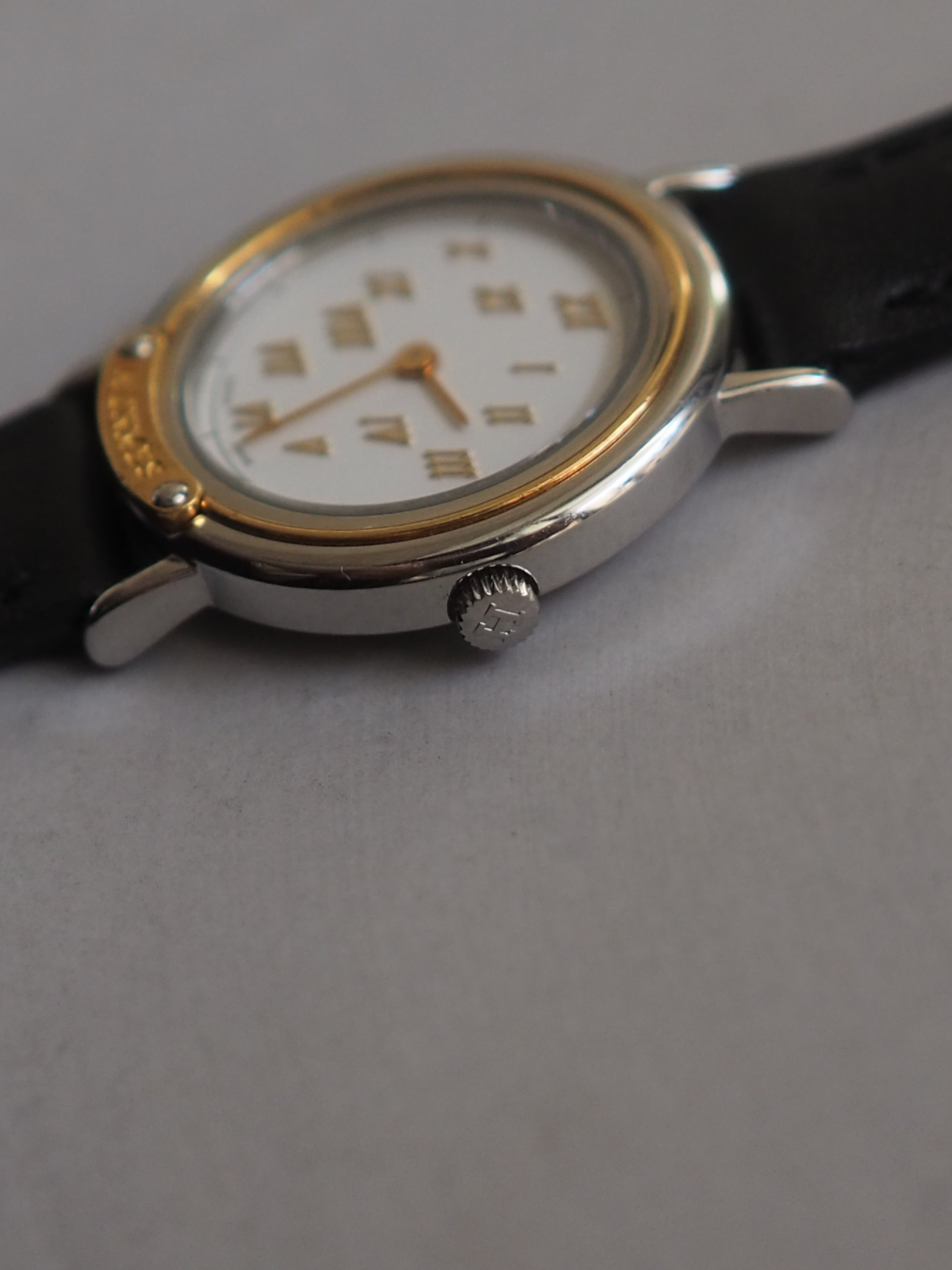 HERMES エルメス メテオール ウォッチ 腕時計 シルバー ゴールド