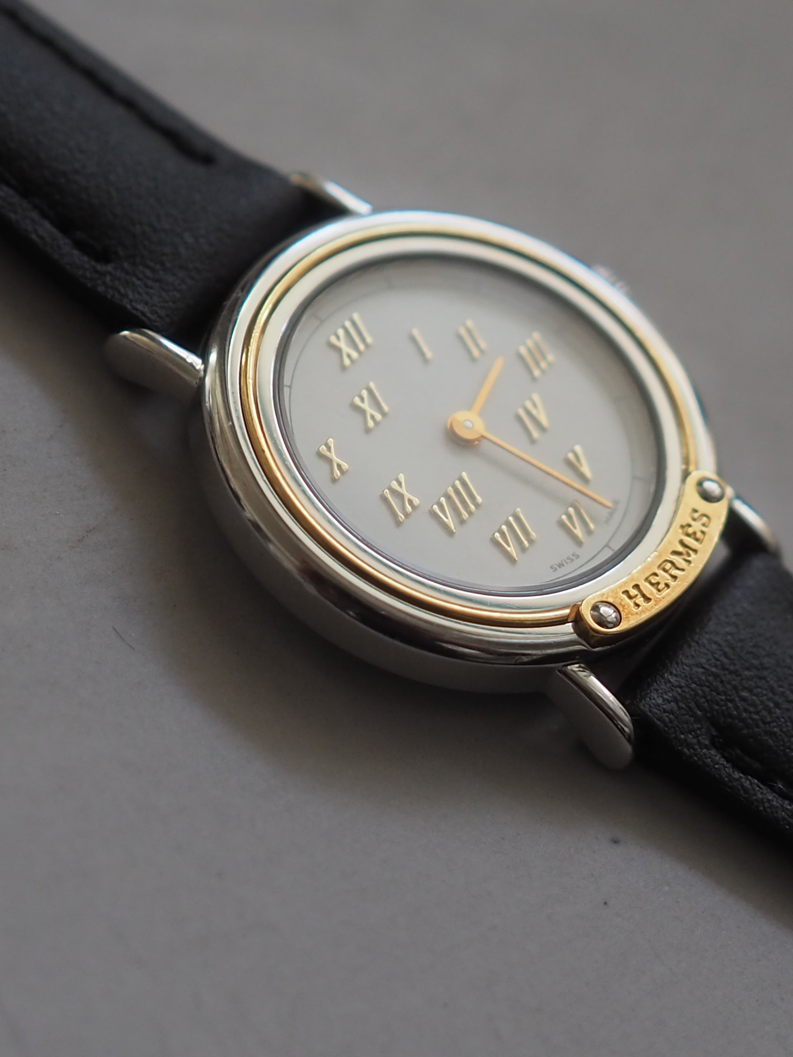 HERMES エルメス メテオール ウォッチ 腕時計 シルバー ゴールド