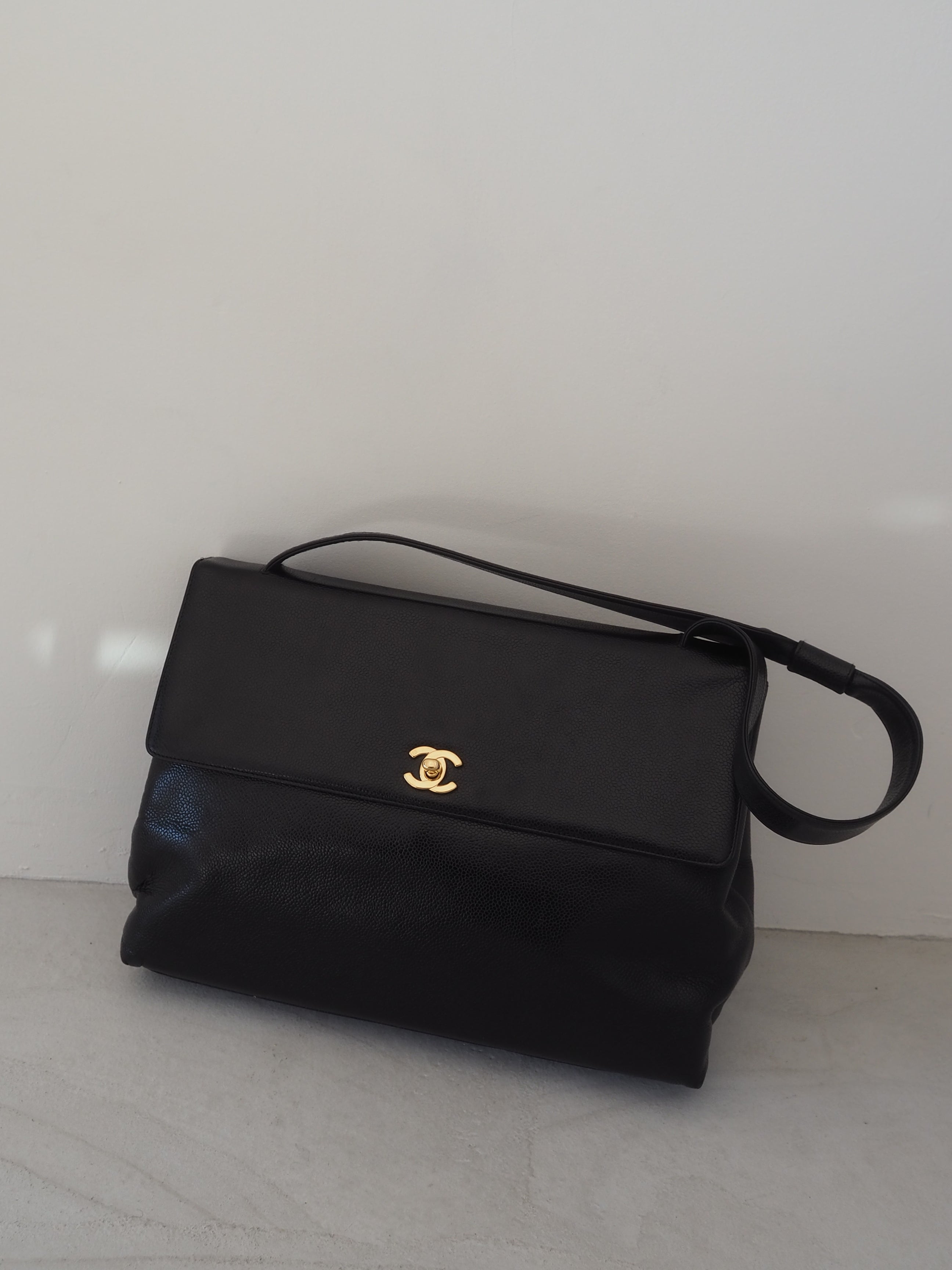 CHANEL COCO Black Caviar Shoulder Bag