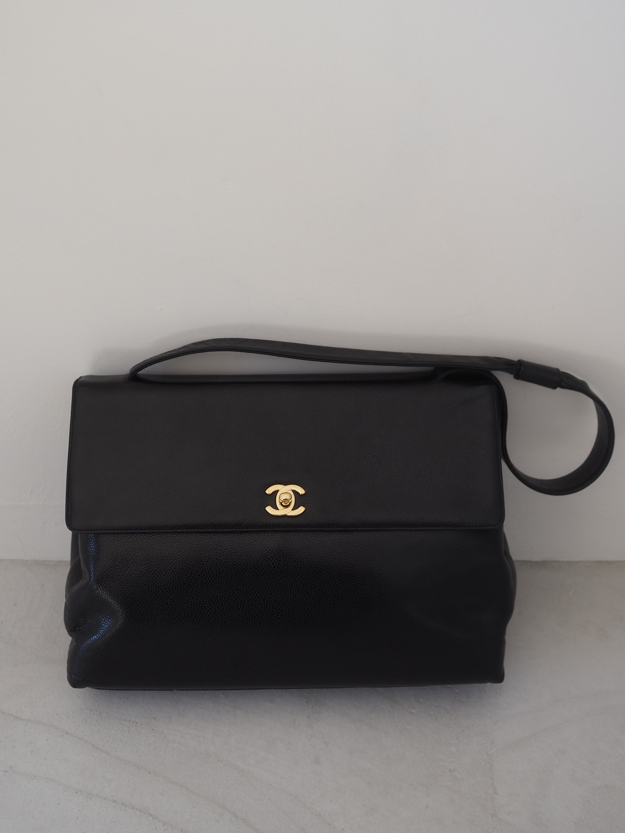 CHANEL COCO Black Caviar Shoulder Bag