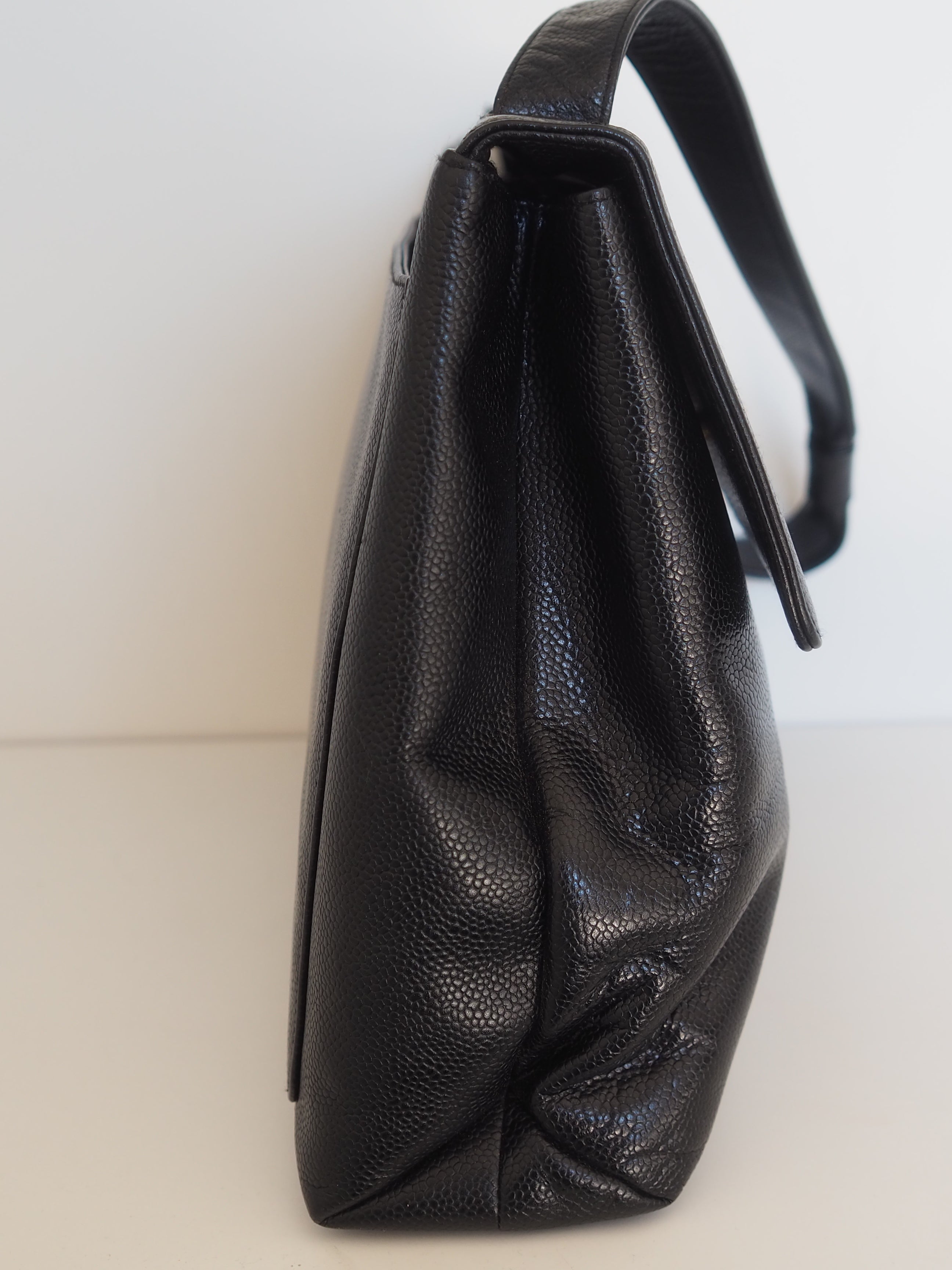 CHANEL COCO Black Caviar Shoulder Bag