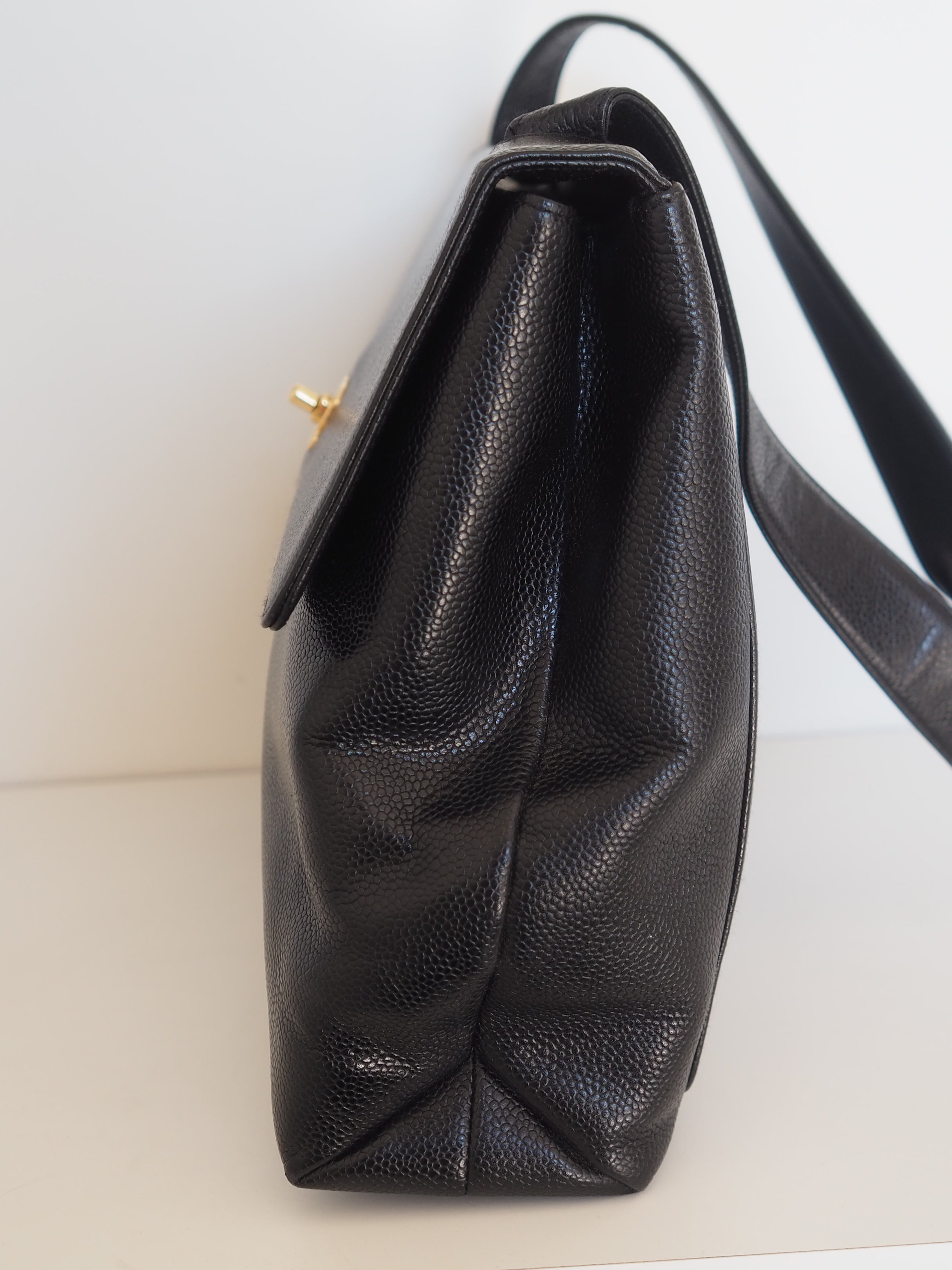 CHANEL COCO Black Caviar Shoulder Bag