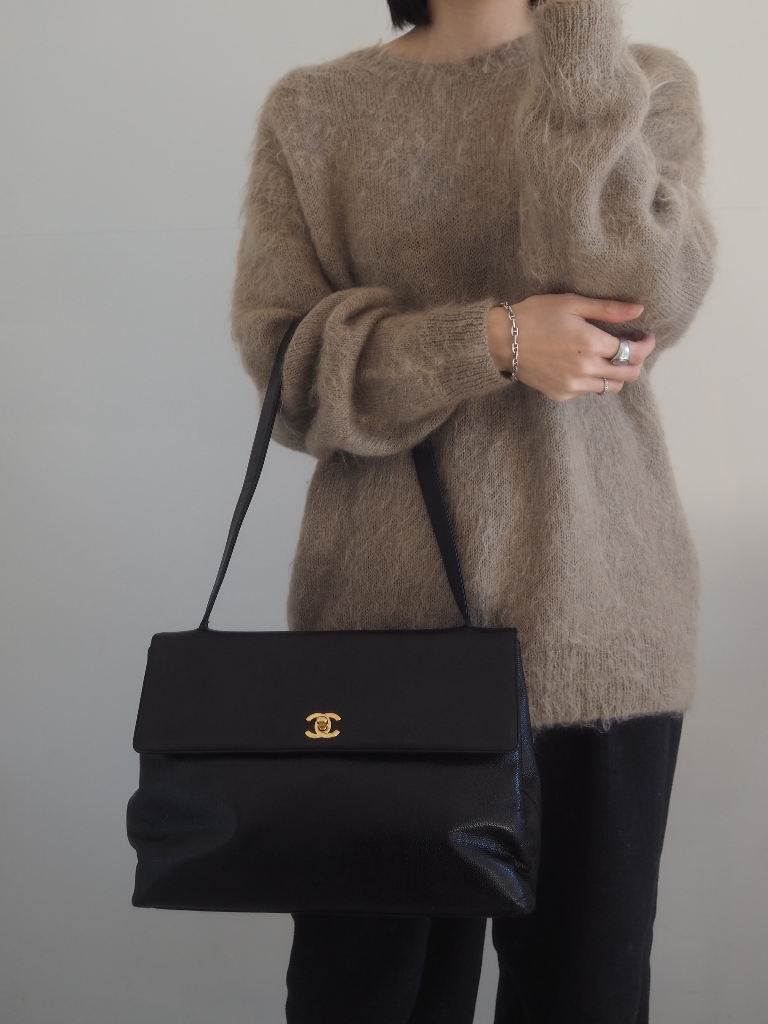 CHANEL COCO Black Caviar Shoulder Bag