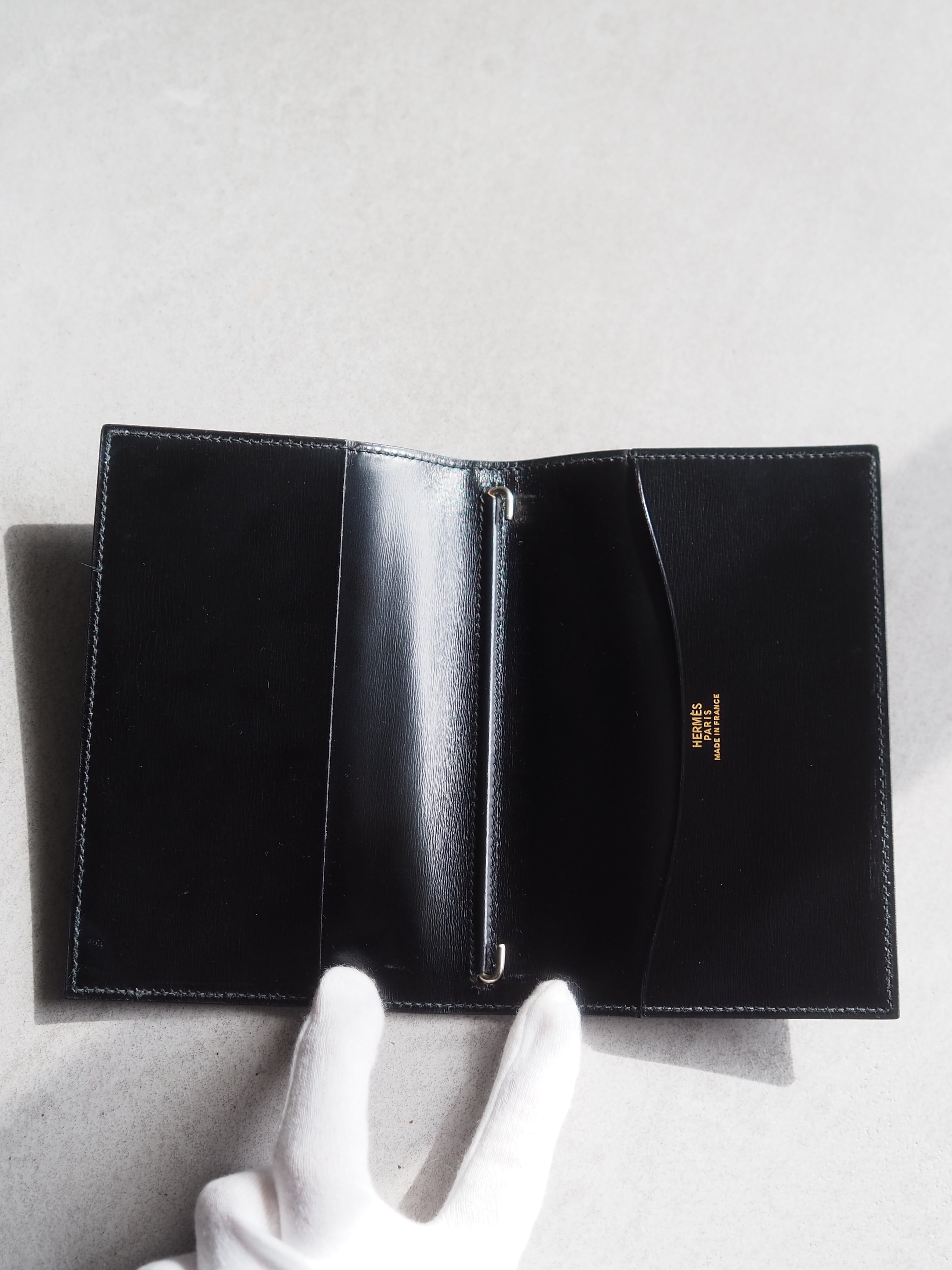 エルメス　HERMES アジェンダ HERMES エルメス アジェンダ 手帳 財布 カードケース ブラック レザー