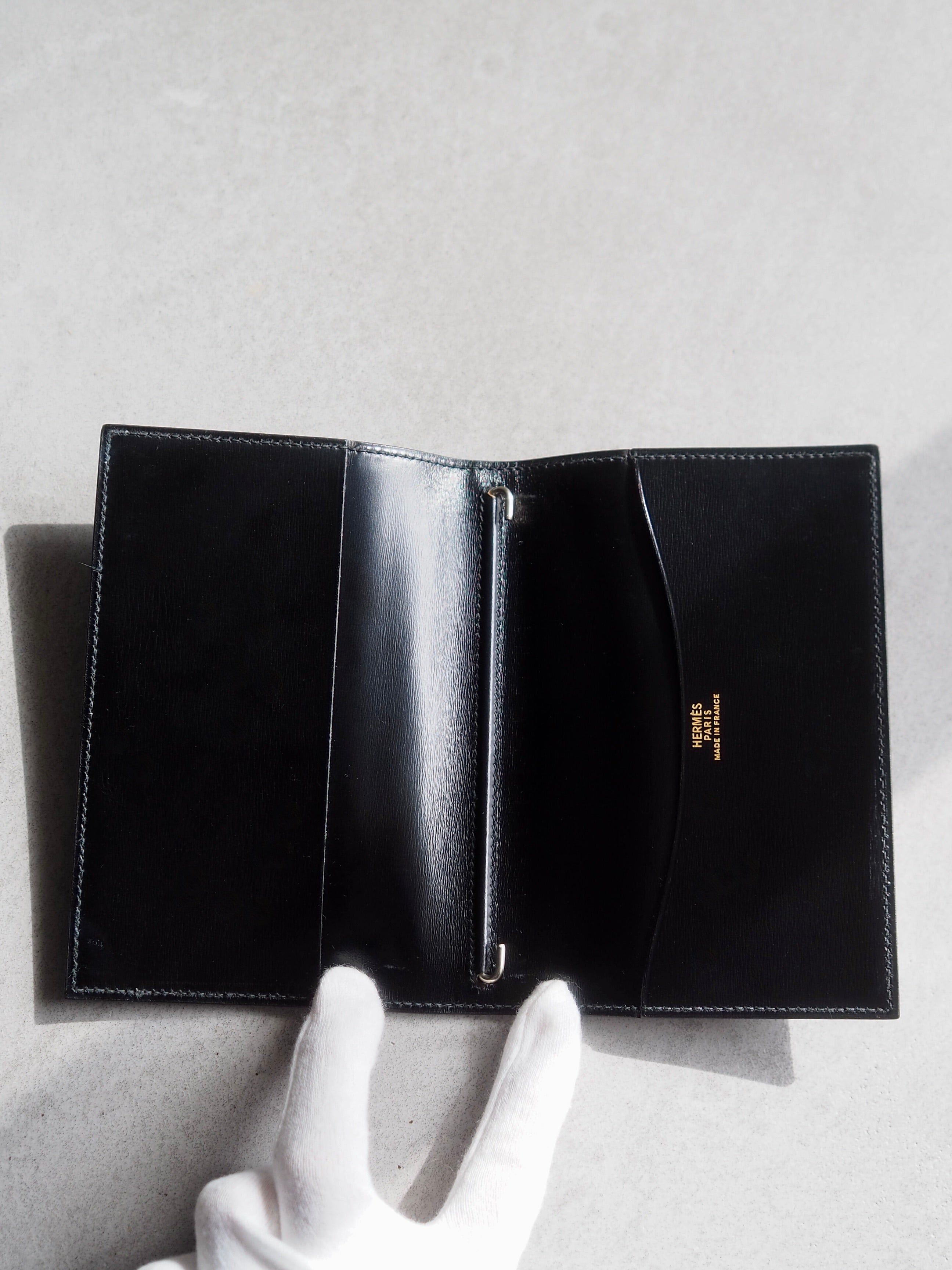 HERMES エルメス アジェンダ 手帳 財布 カードケース ブラック レザー