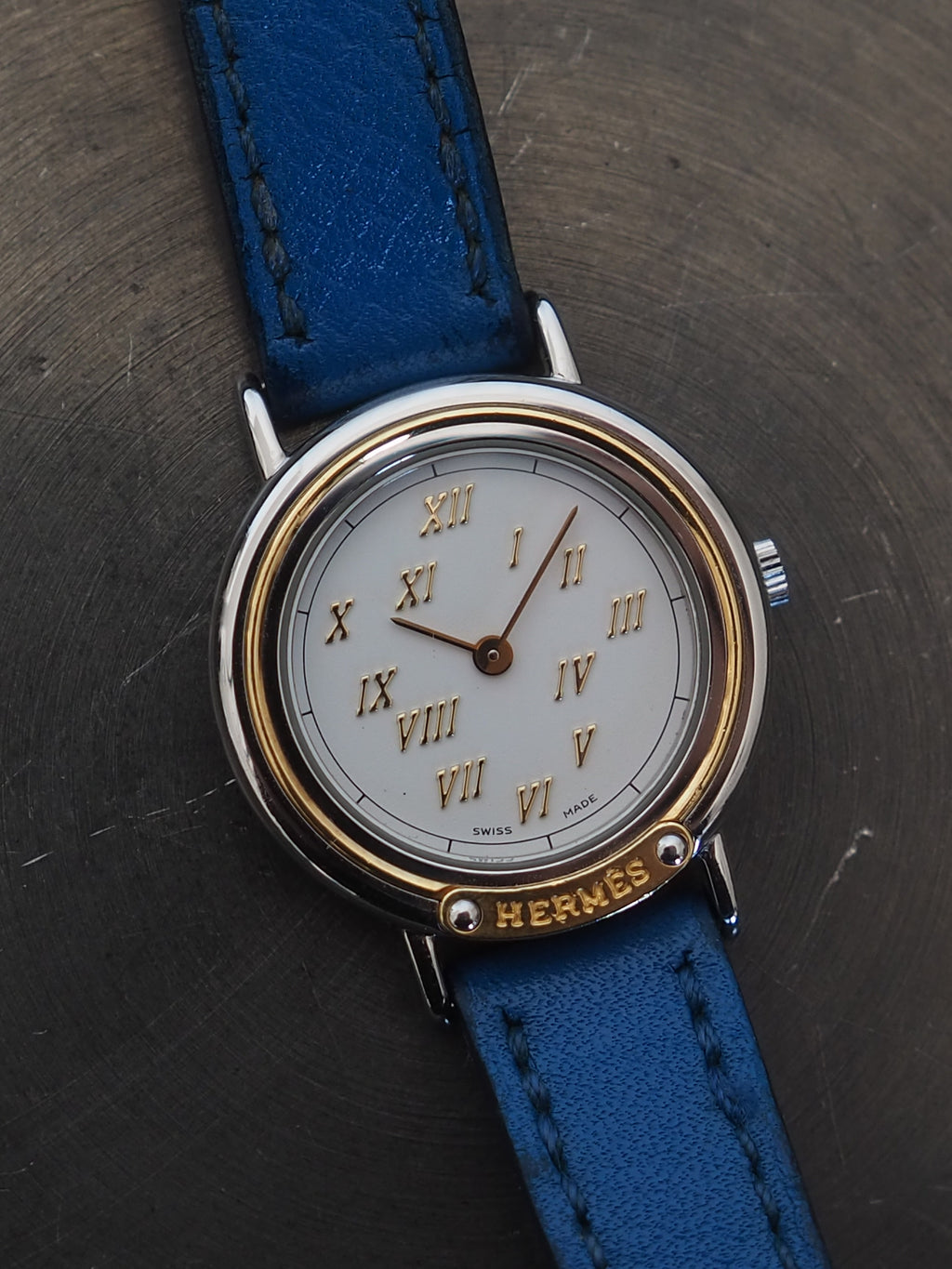 HERMES エルメス メテオール ウォッチ 腕時計 シルバー ゴールド 