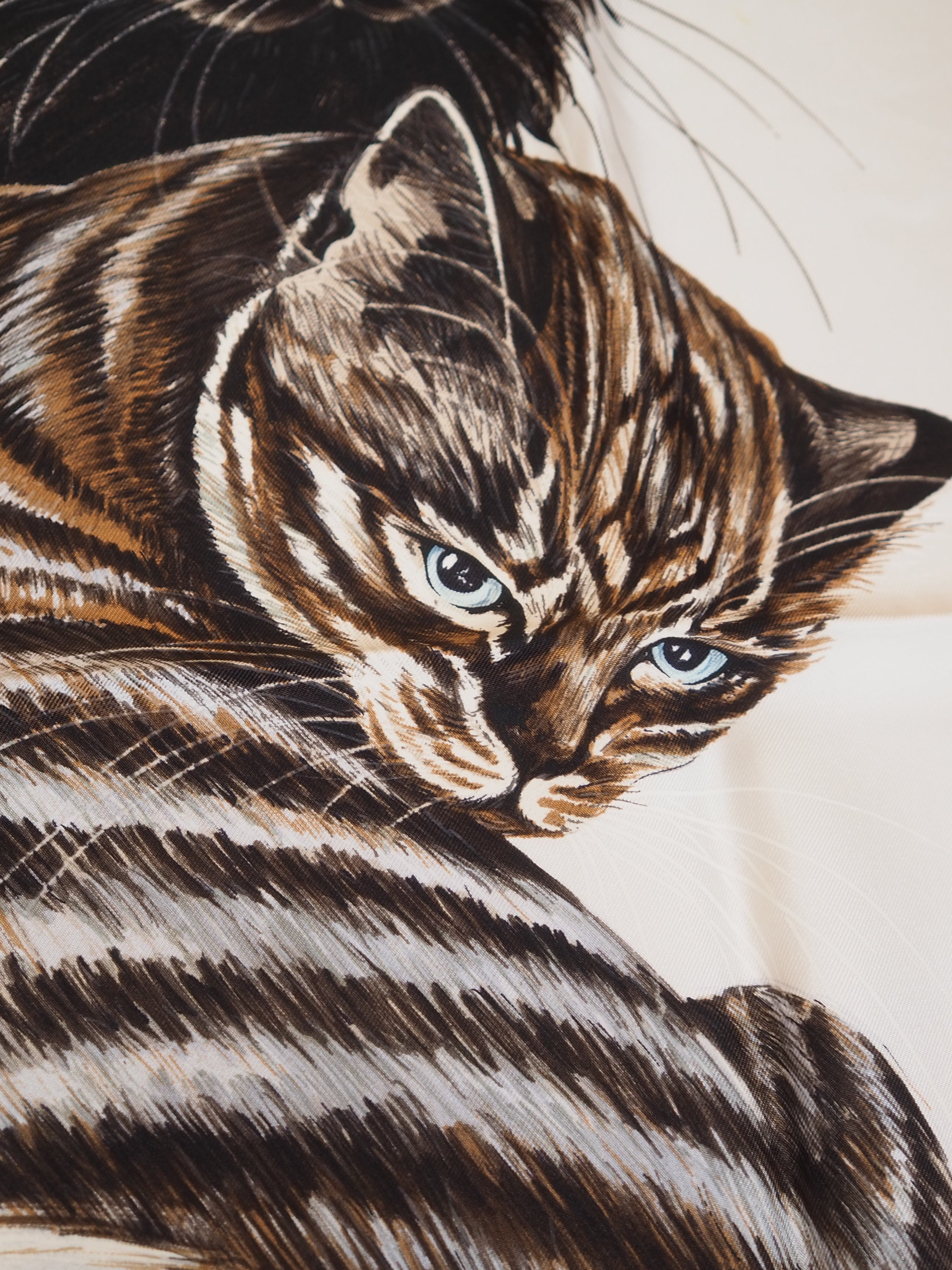 HERMES " Les Chats " Cat Scarf Carre 90