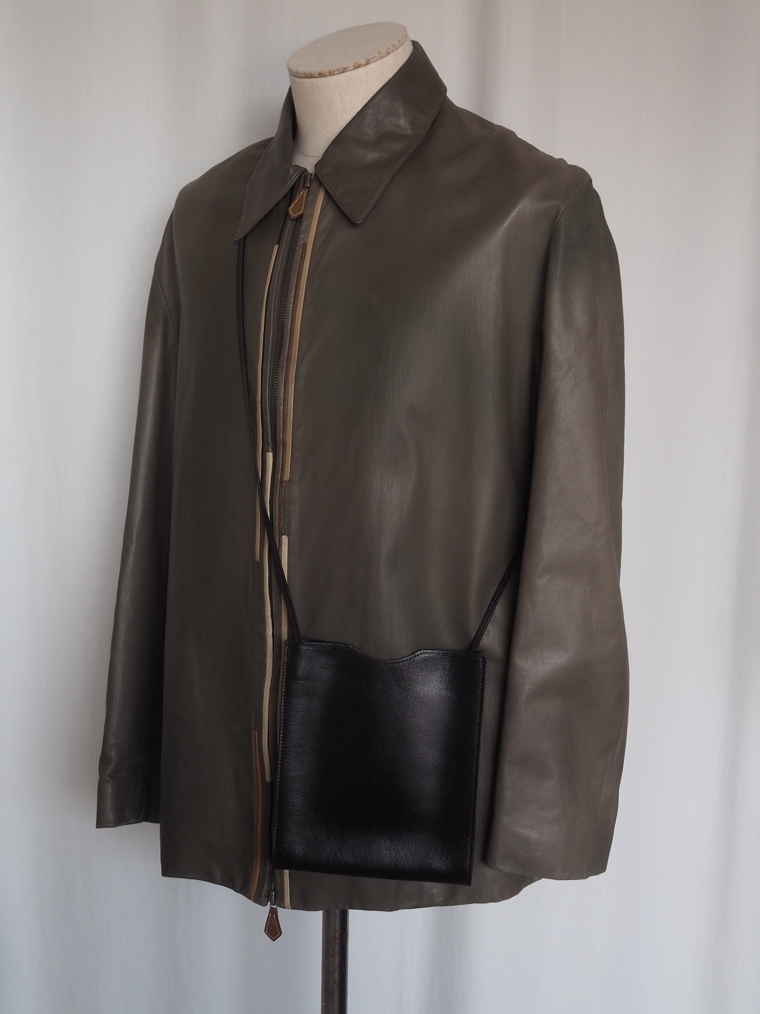 HERMES エルメス オメニトゥ ショルダー バッグ レザー ブラック