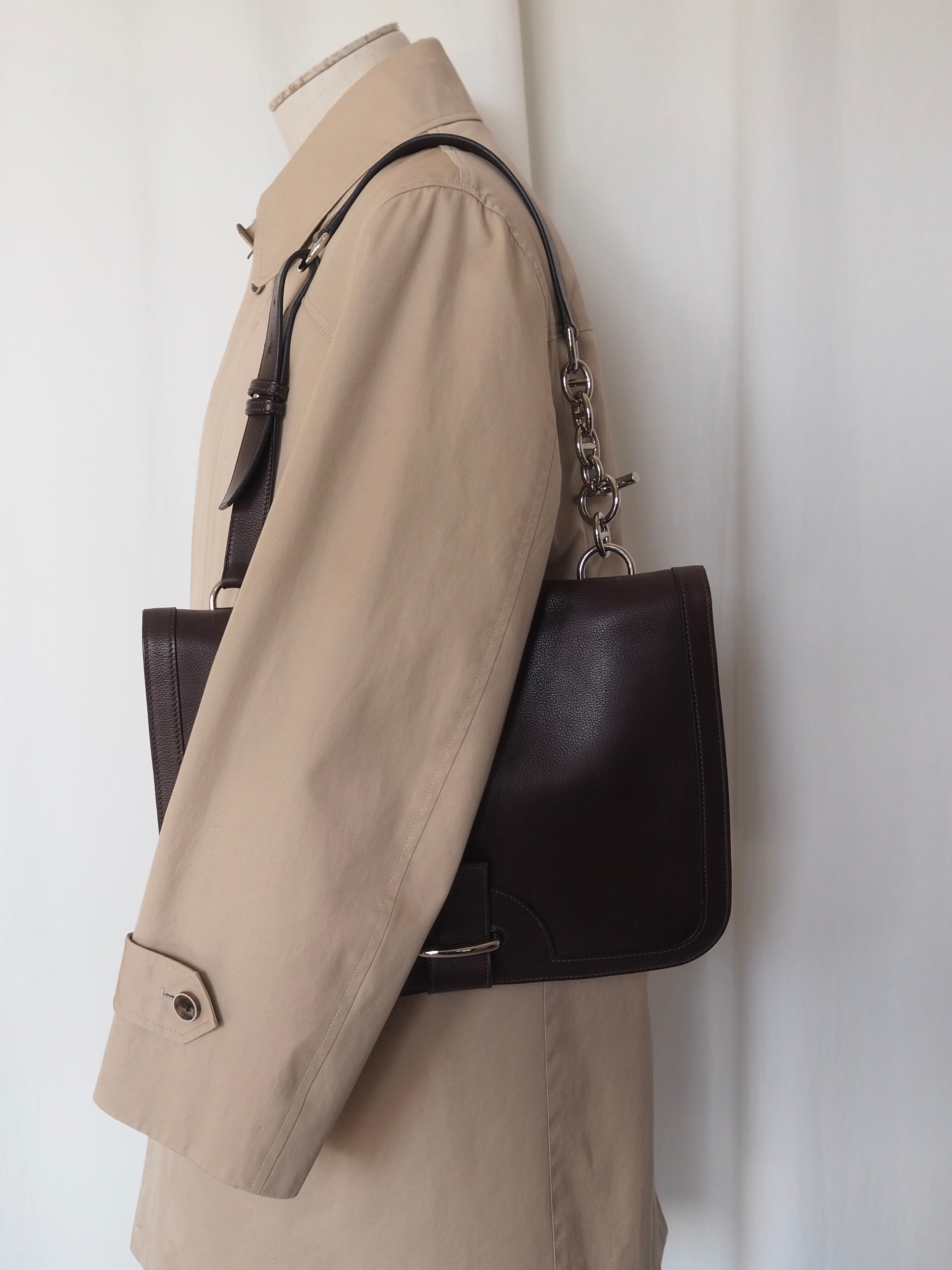 HERMES エルメス サック シェーヌダンクル ショルダー バッグ レザー