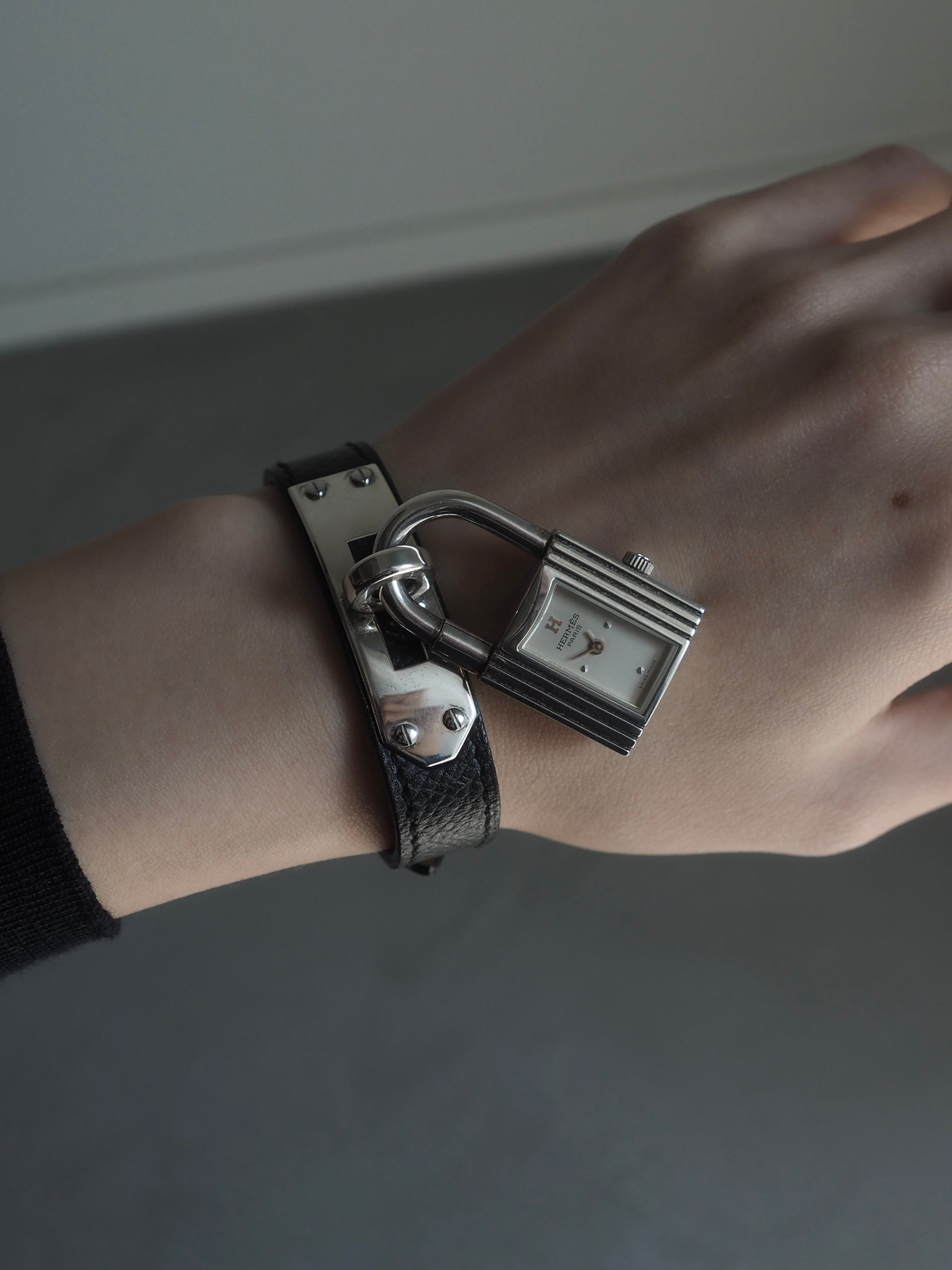 HERMES エルメス ケリー ウォッチ 腕時計 シルバー SV925 レザー