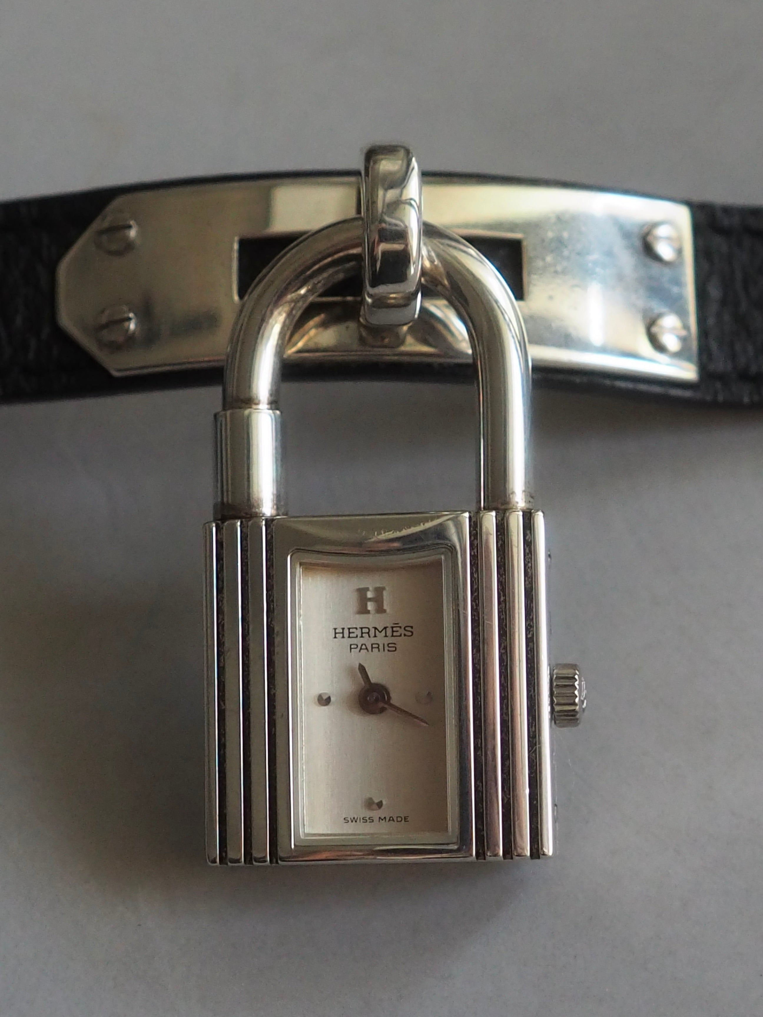 HERMES エルメス ケリー ウォッチ 腕時計 シルバー SV925 レザー