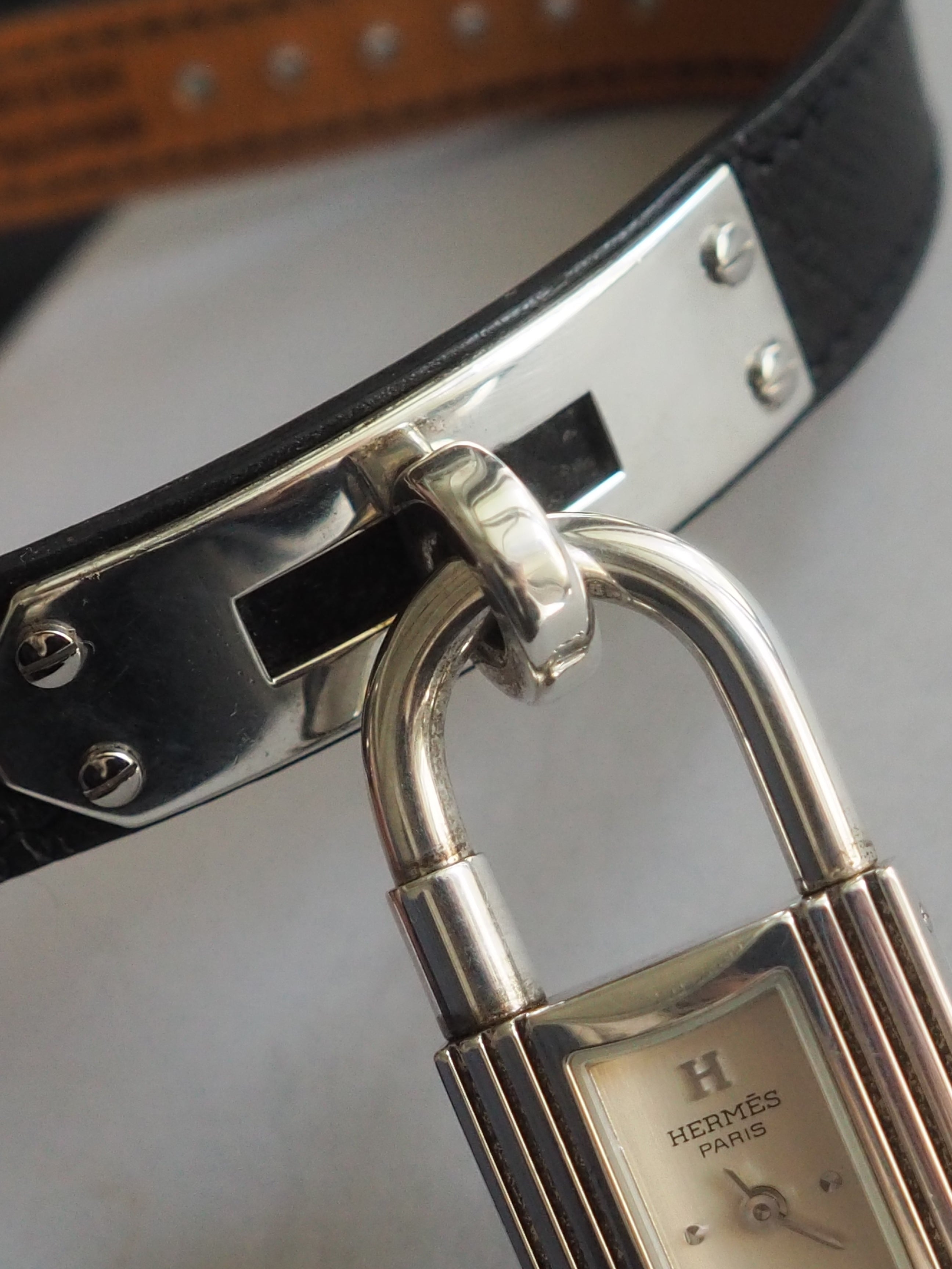 HERMES エルメス ケリー ウォッチ 腕時計 シルバー SV925 レザー