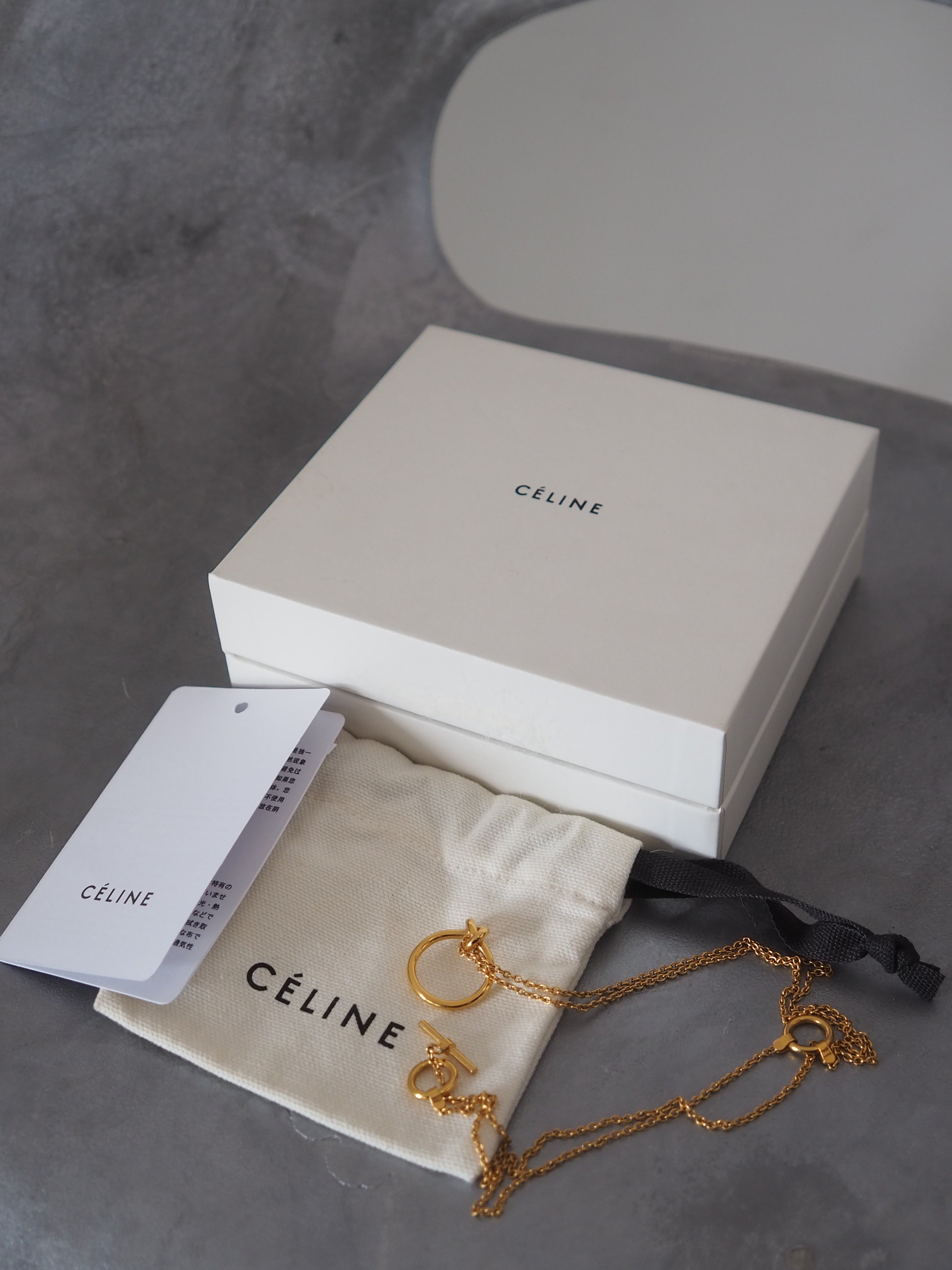 CELINE セリーヌ フィービー期 ノット ネックレス ゴールド チェーン