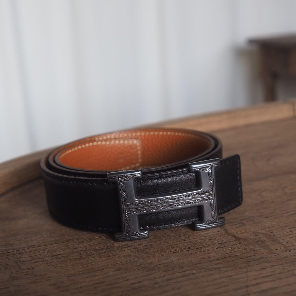 HERMES エルメス トゥアレグ ベルト 80 マルジェラ期 シルバー 
